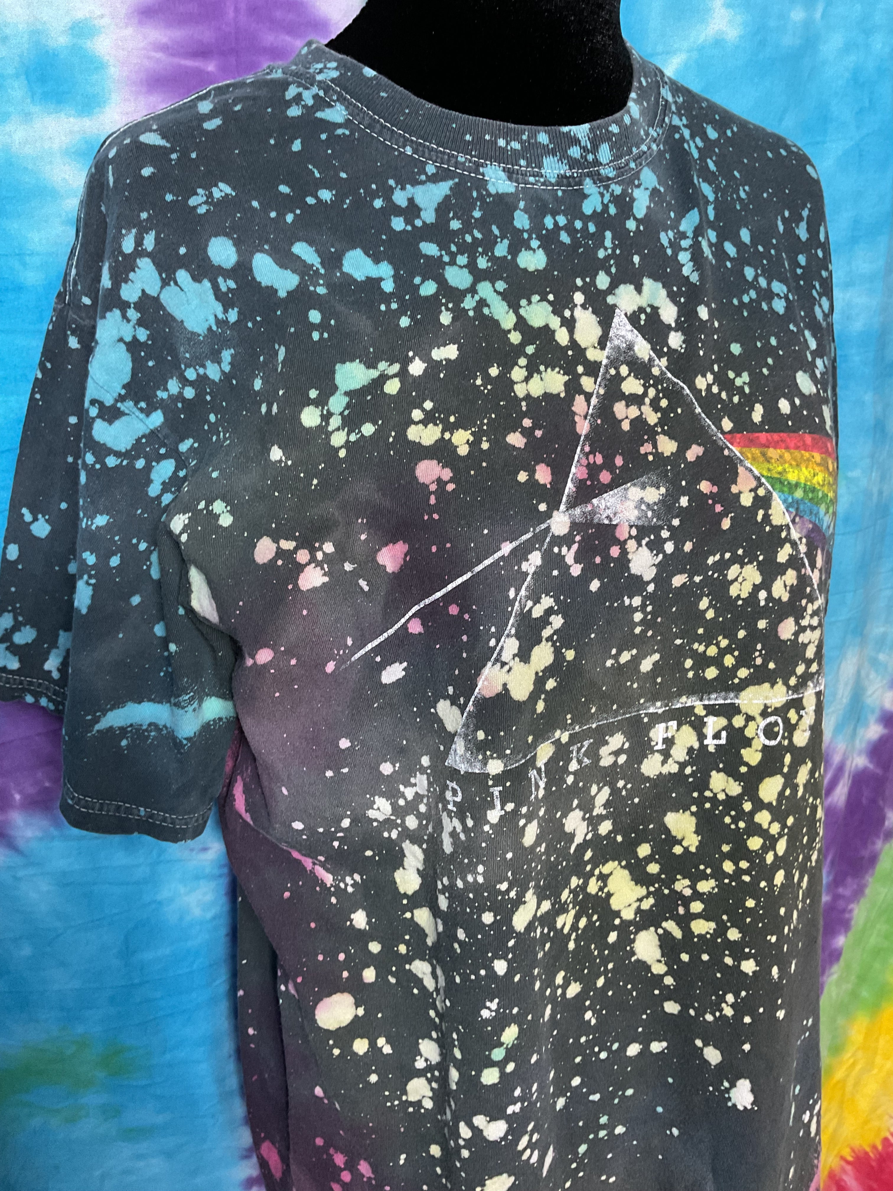 Vintage Pink Floyd Dark Side Of The Moon Bleach Splatter Tee M