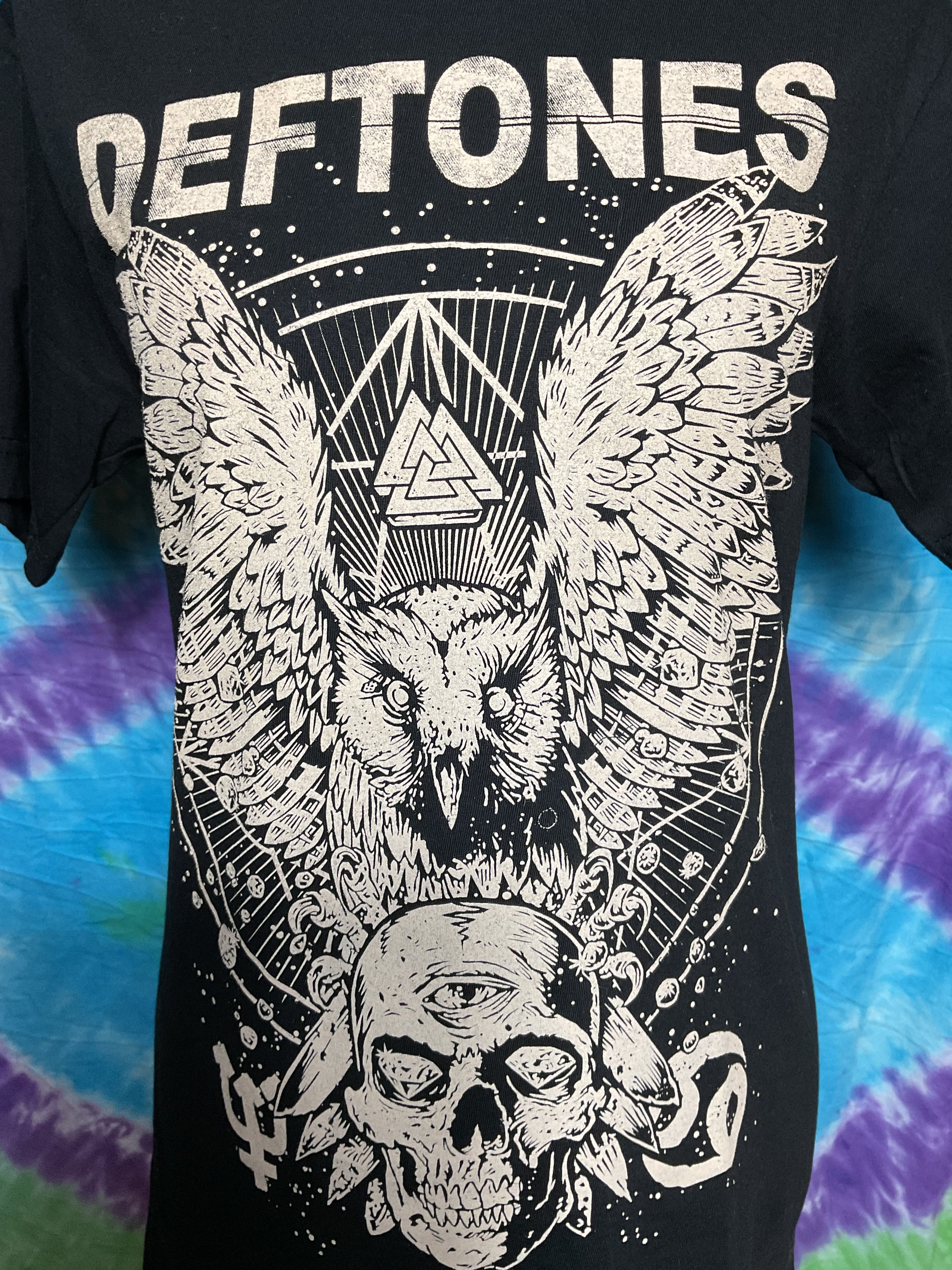 Deftones Owl Skull Valknut Alchemy Graphic T-Shirt Black Small