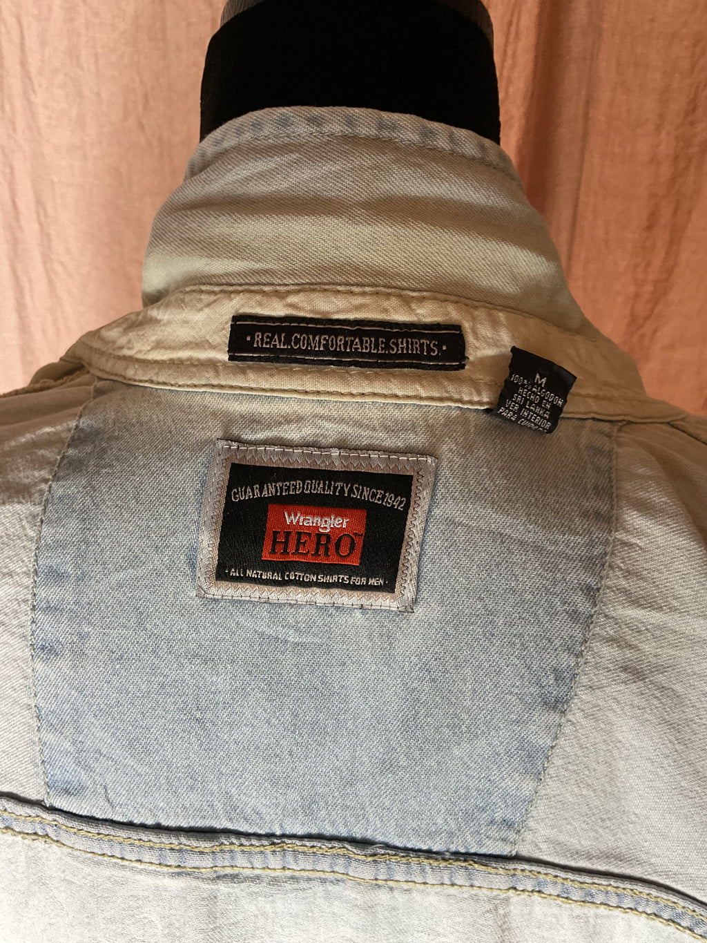 Wrangler Hero Light Wash Denim Button Down