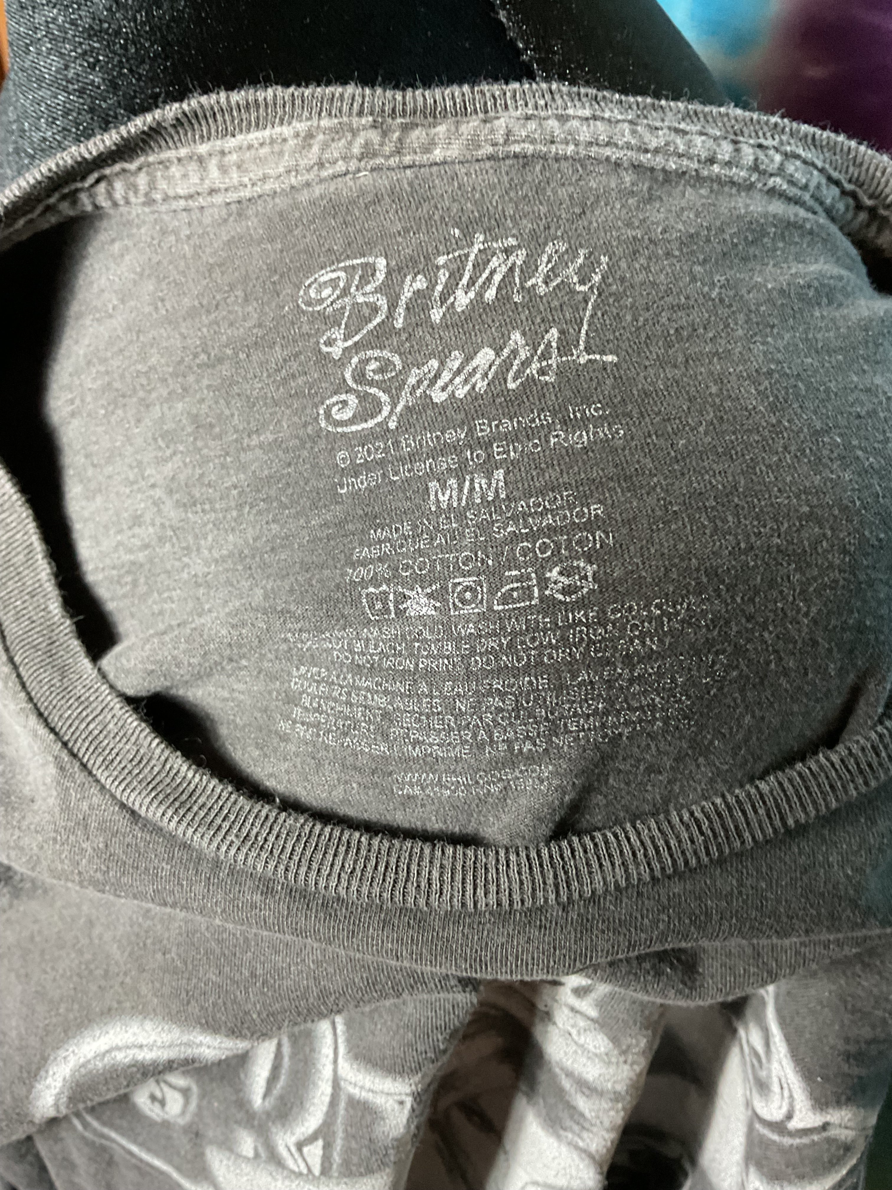 Britney Spears 2021 Graphic Long Sleeve Tee Grey Pink M