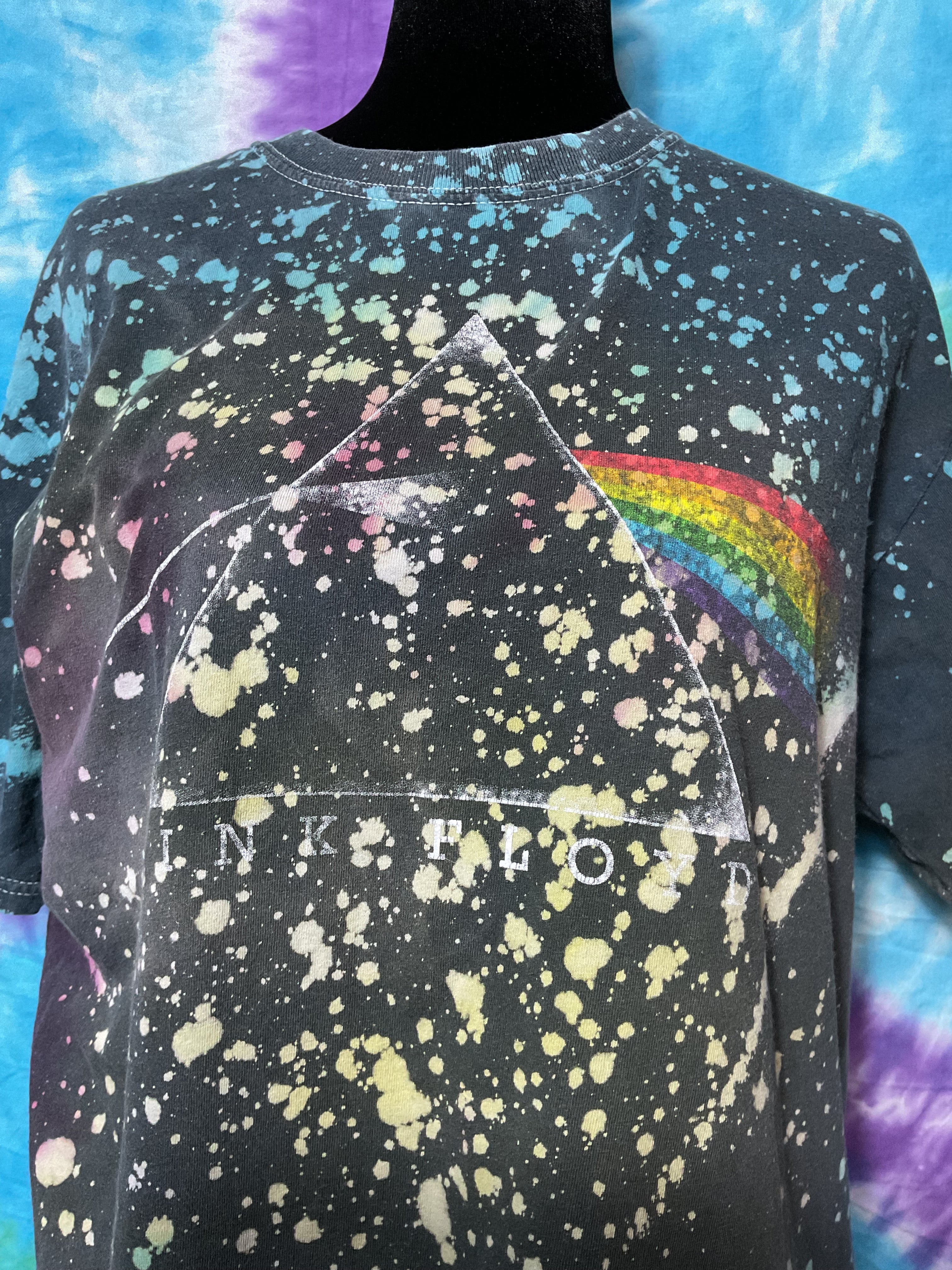 Vintage Pink Floyd Dark Side Of The Moon Bleach Splatter Tee M