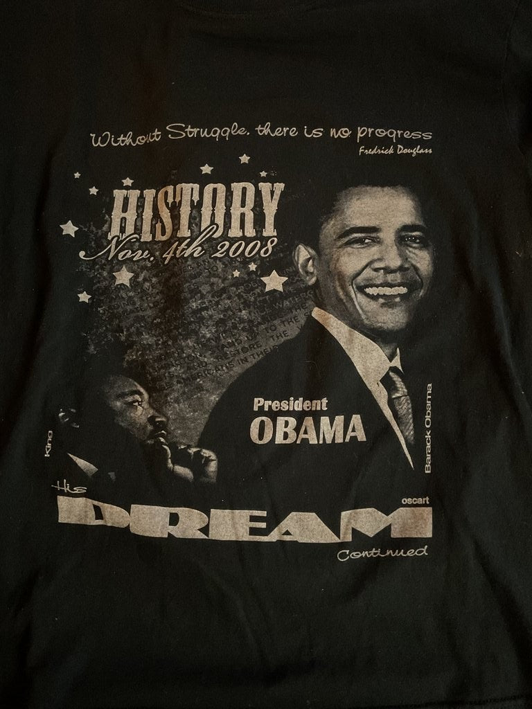 Gildan Heavy Cotton Barack Obama History Long Sleeve T-Shirt