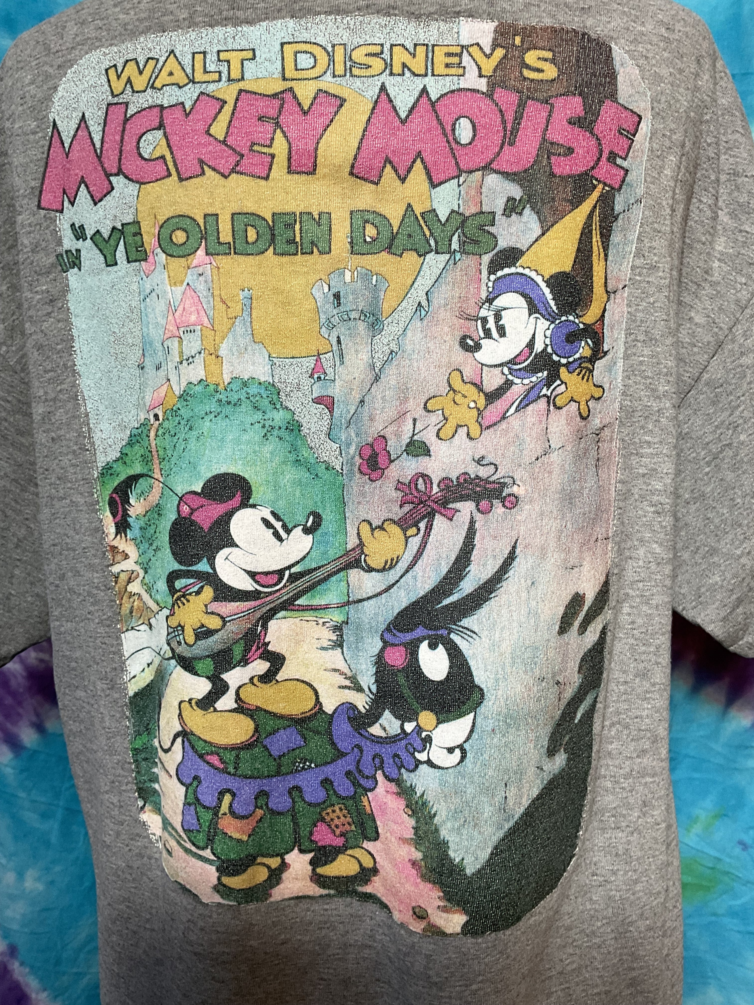 VTG Disney Mickey Mouse Ye Olden Days Graphic Tee L