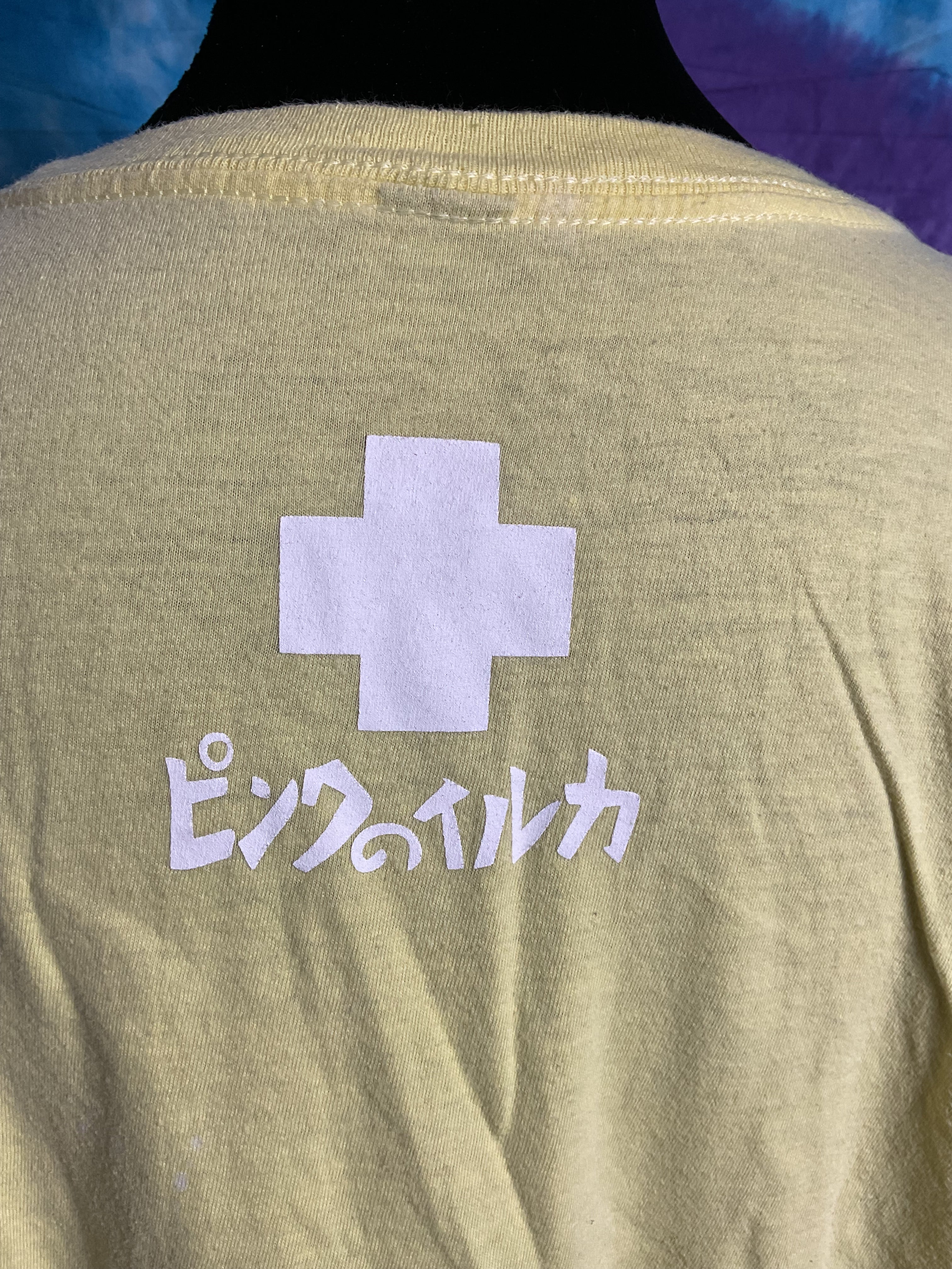 Pink Dolphin Fire Breathing Dolphin Streetwear Tee Yellow XXL