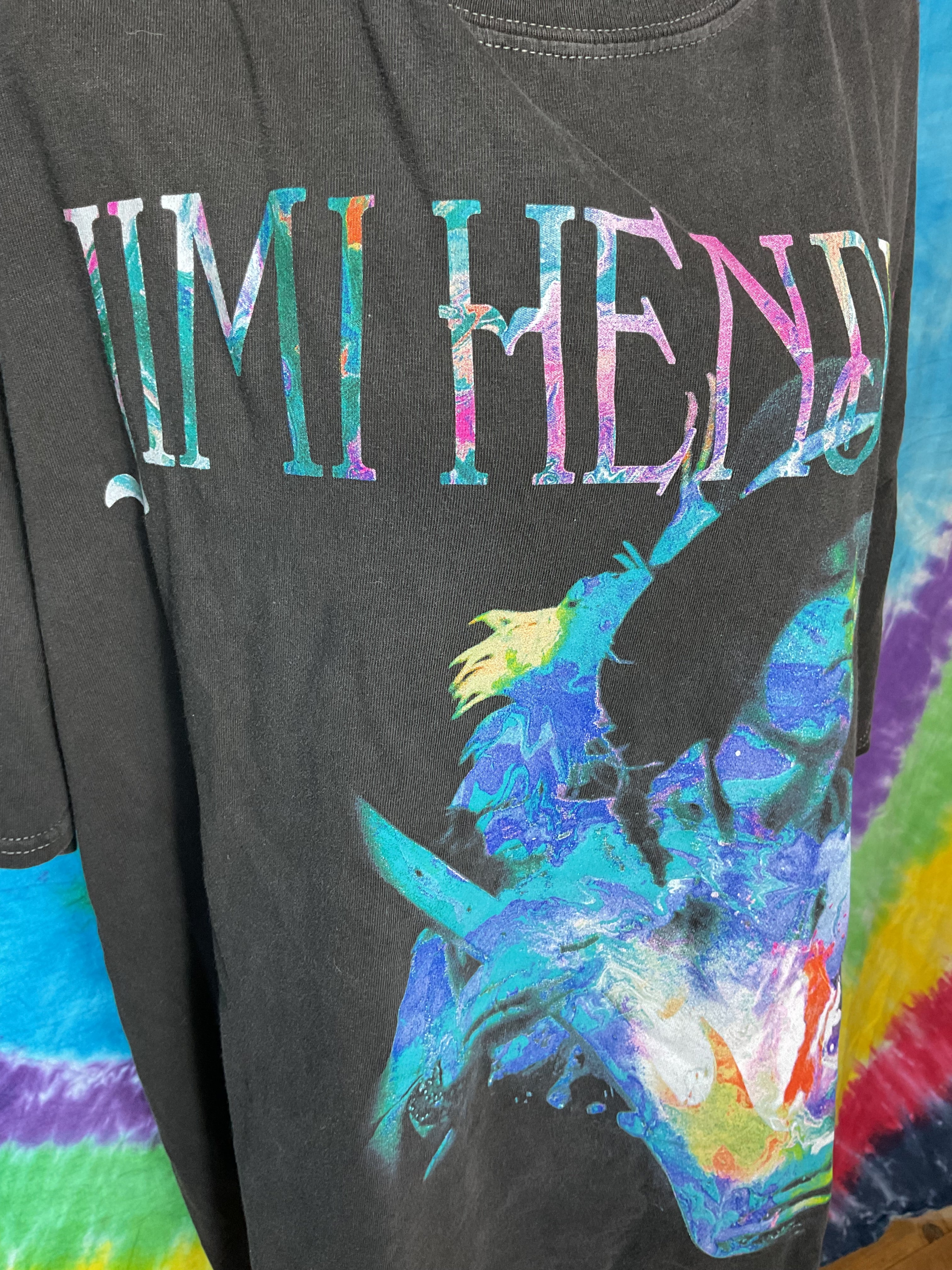 Authentic Jimi Hendrix Nigel Dickson Rainbow Graphic T-Shirt O/S