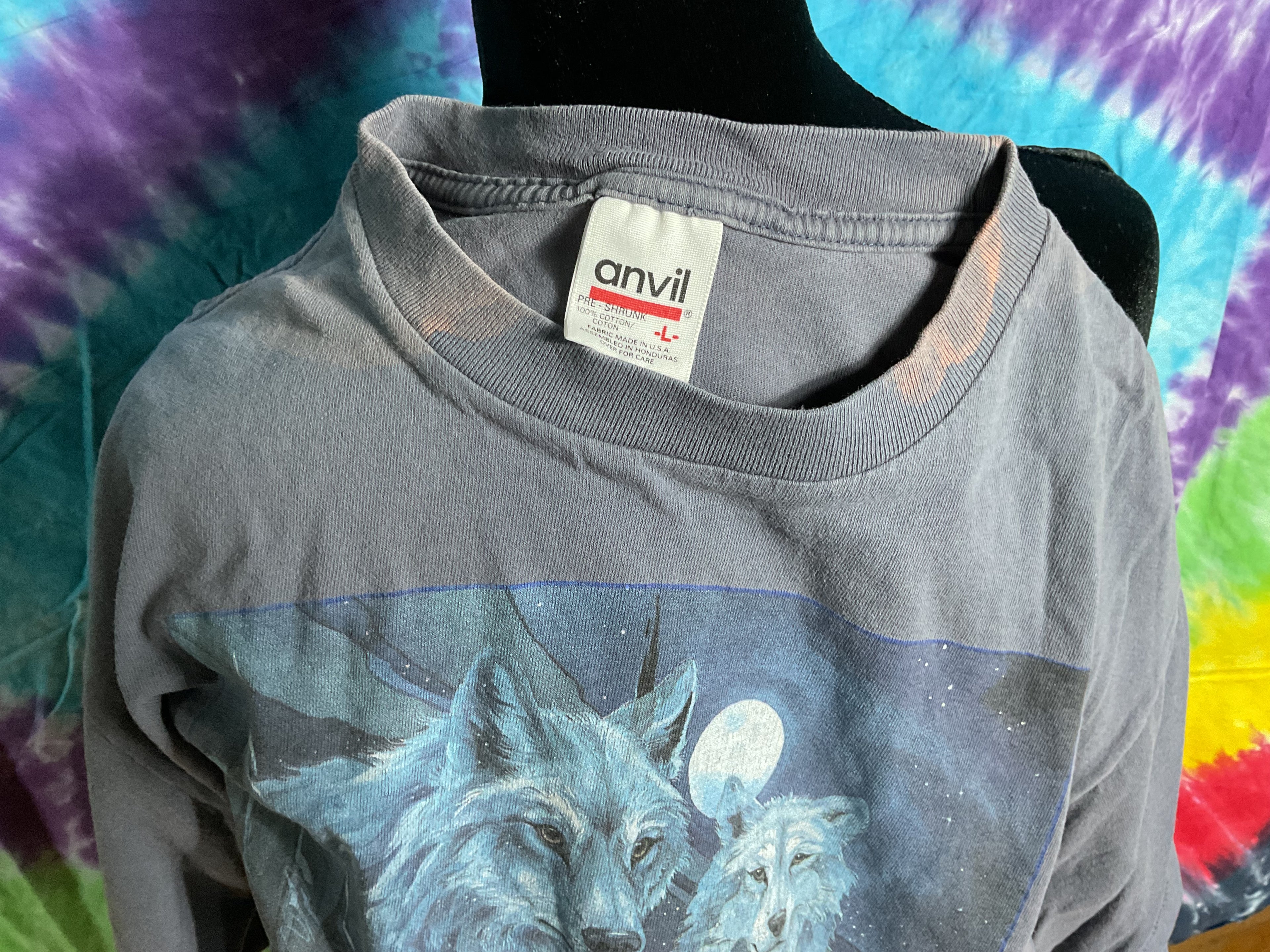 Vintage Anvil Single Stitch Wolf Dreamcatcher Tee Las Vegas L