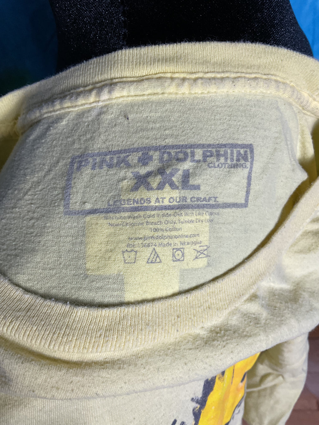 Pink Dolphin Fire Breathing Dolphin Streetwear Tee Yellow XXL