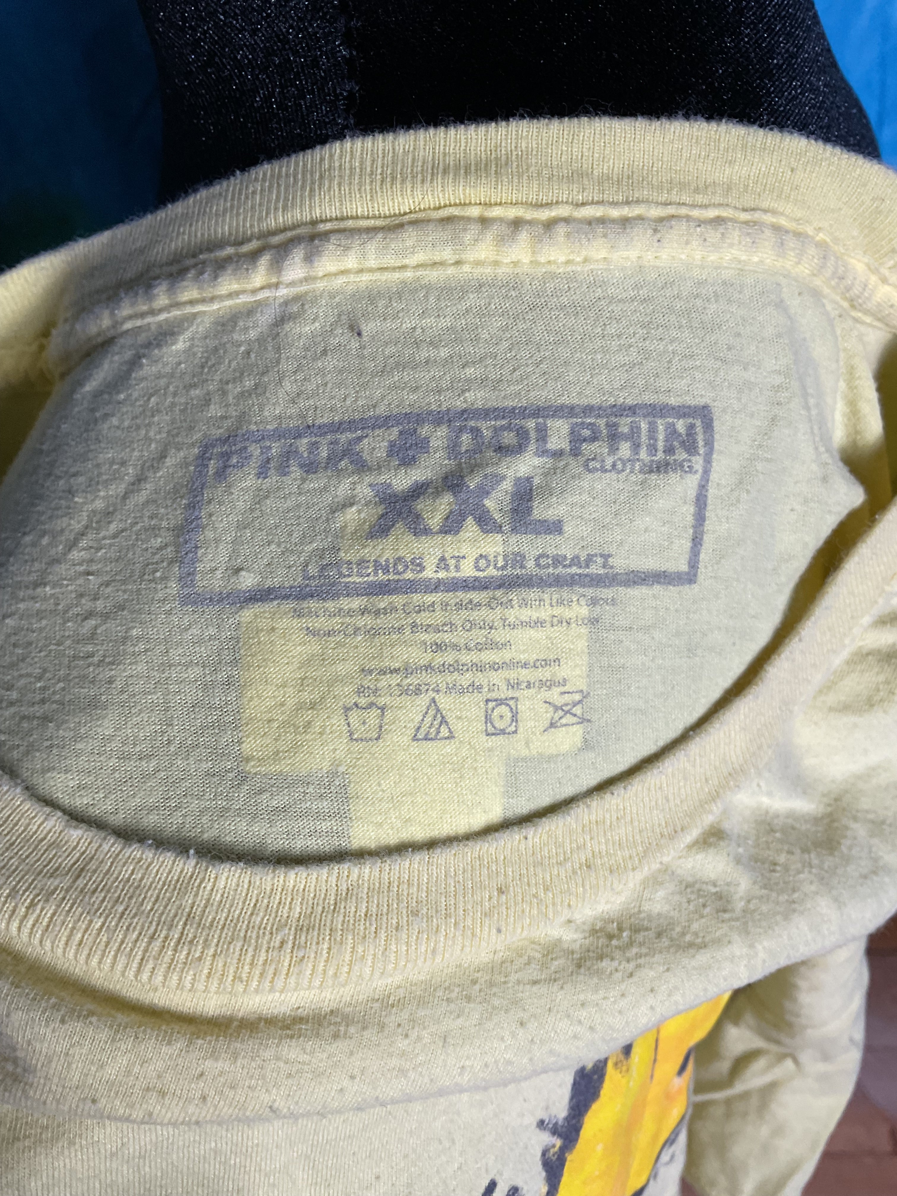 Pink Dolphin Fire Breathing Dolphin Streetwear Tee Yellow XXL