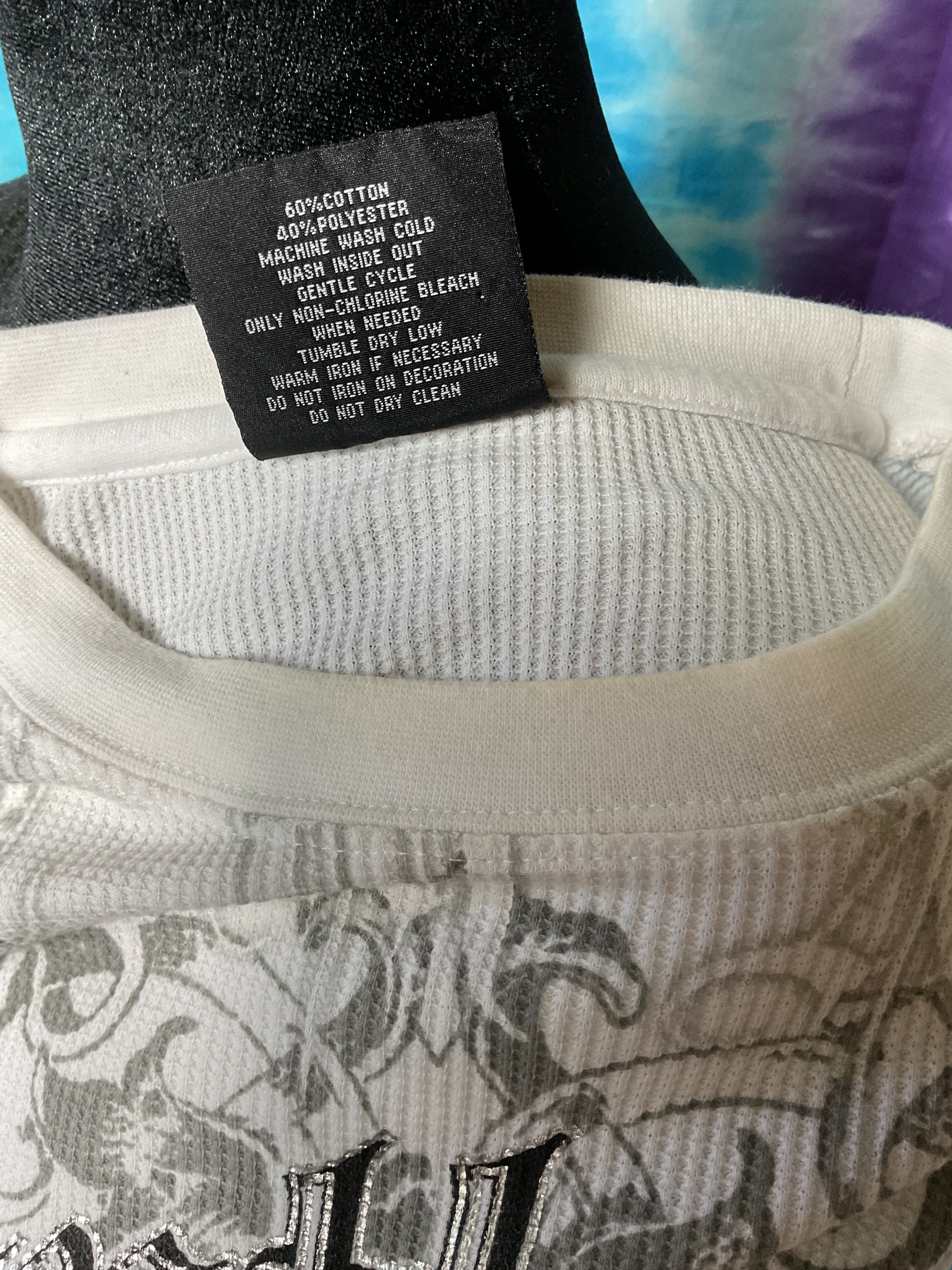Southpole Y2K Thermal Shirt XXL White Lavish Luxury Waffle Knit