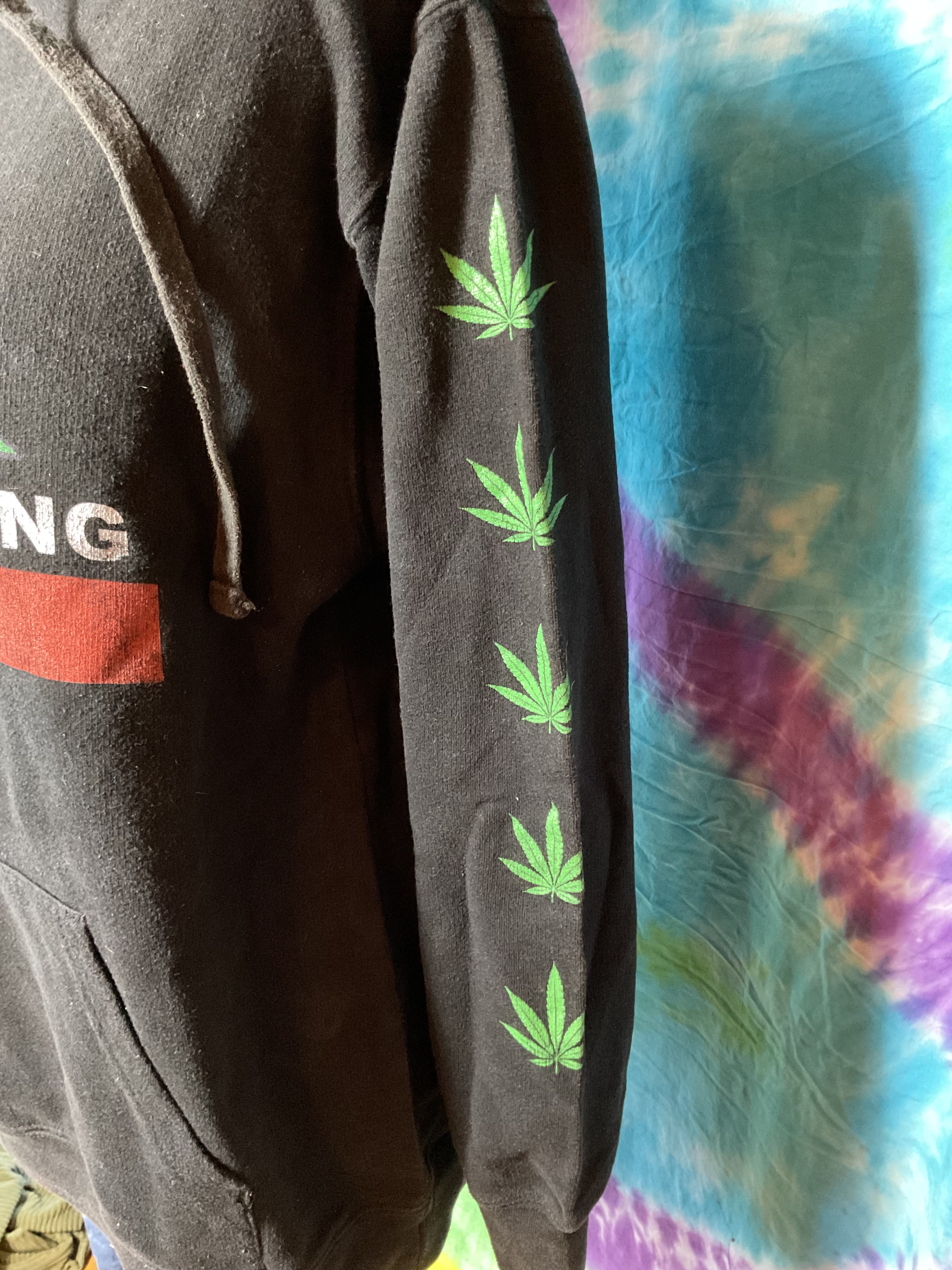 Cheech & Chong California Republic Bear Hoodie Black Small