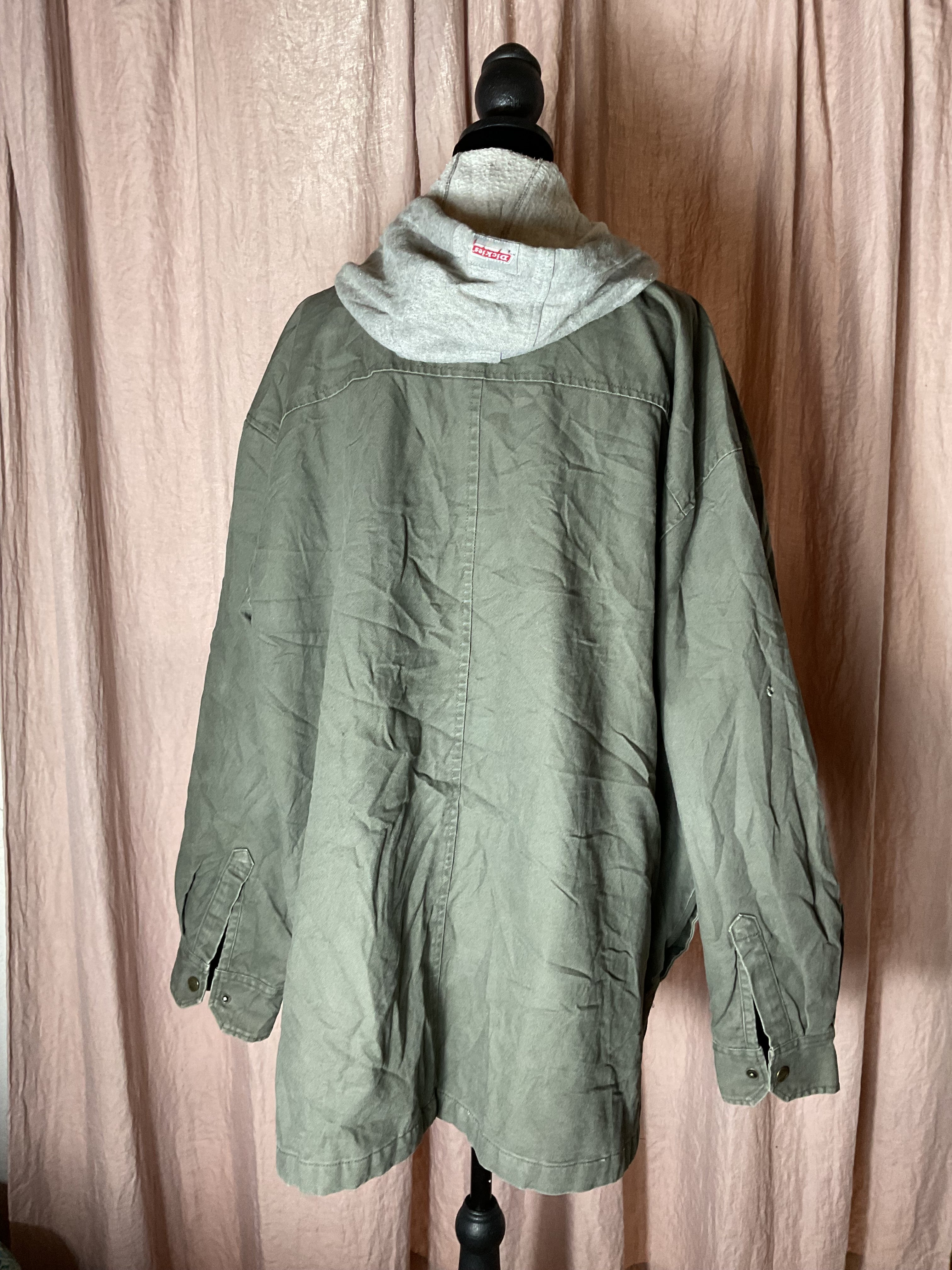 Dickies Hooded Canvas Jacket Metal Zip Olive