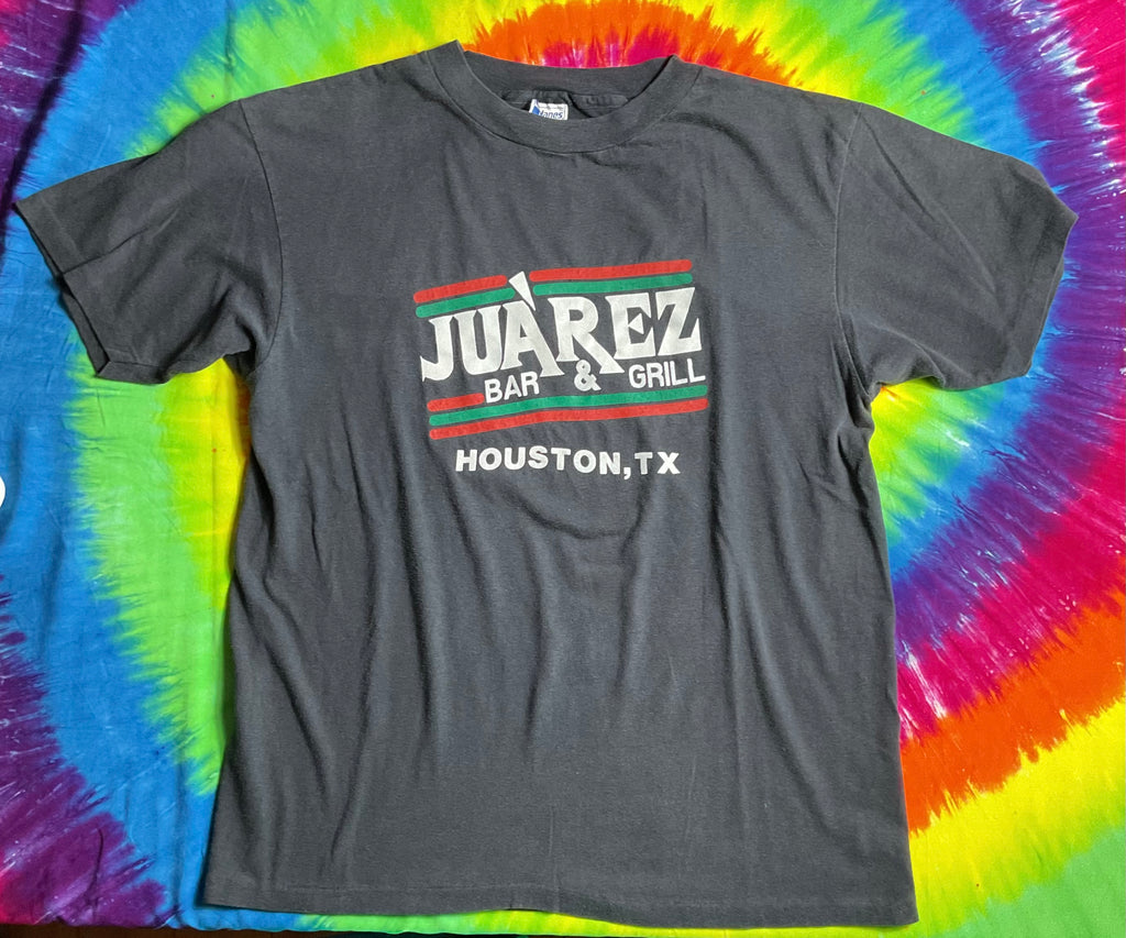 Vtg 80s Juarez Bar & Grill Houston 50/50 Single Stitch Tequila