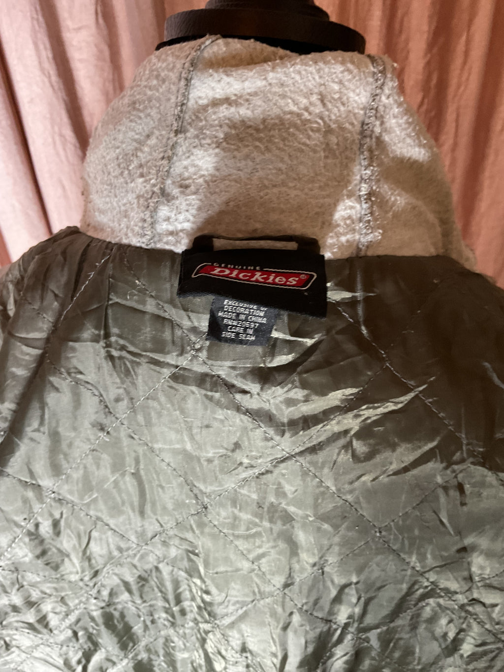 Dickies Hooded Canvas Jacket Metal Zip Olive