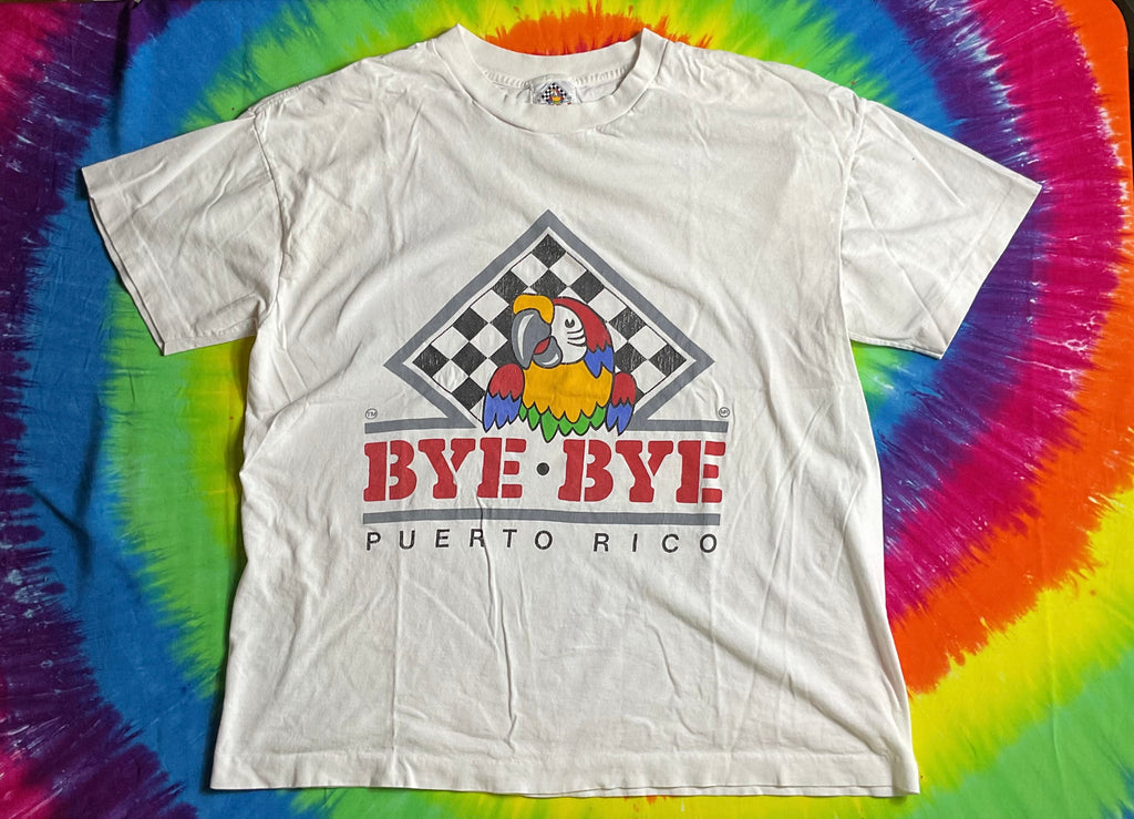 Vintage 90s Bye Bye Puerto Rico Single Stitch Parrot Graphic