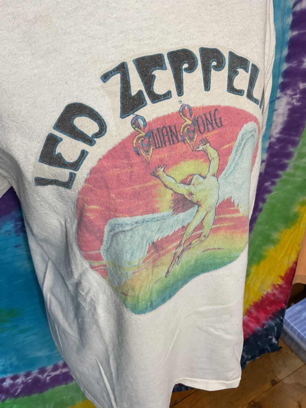 Led Zeppelin Swan Song Icarus Graphic Band Tee White Medium