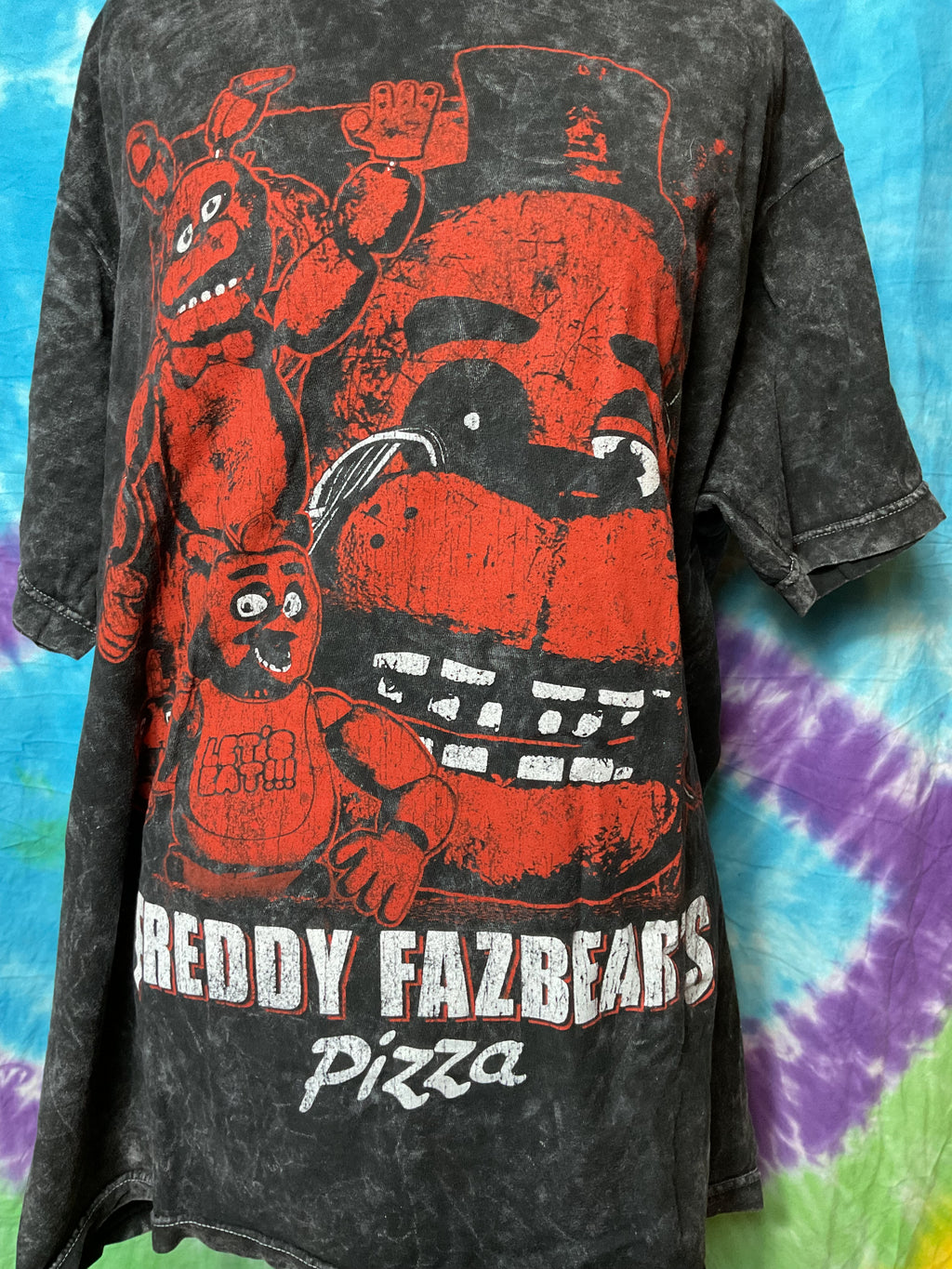 Five Nights at Freddy's Pizza Acid Wash Tee Size L