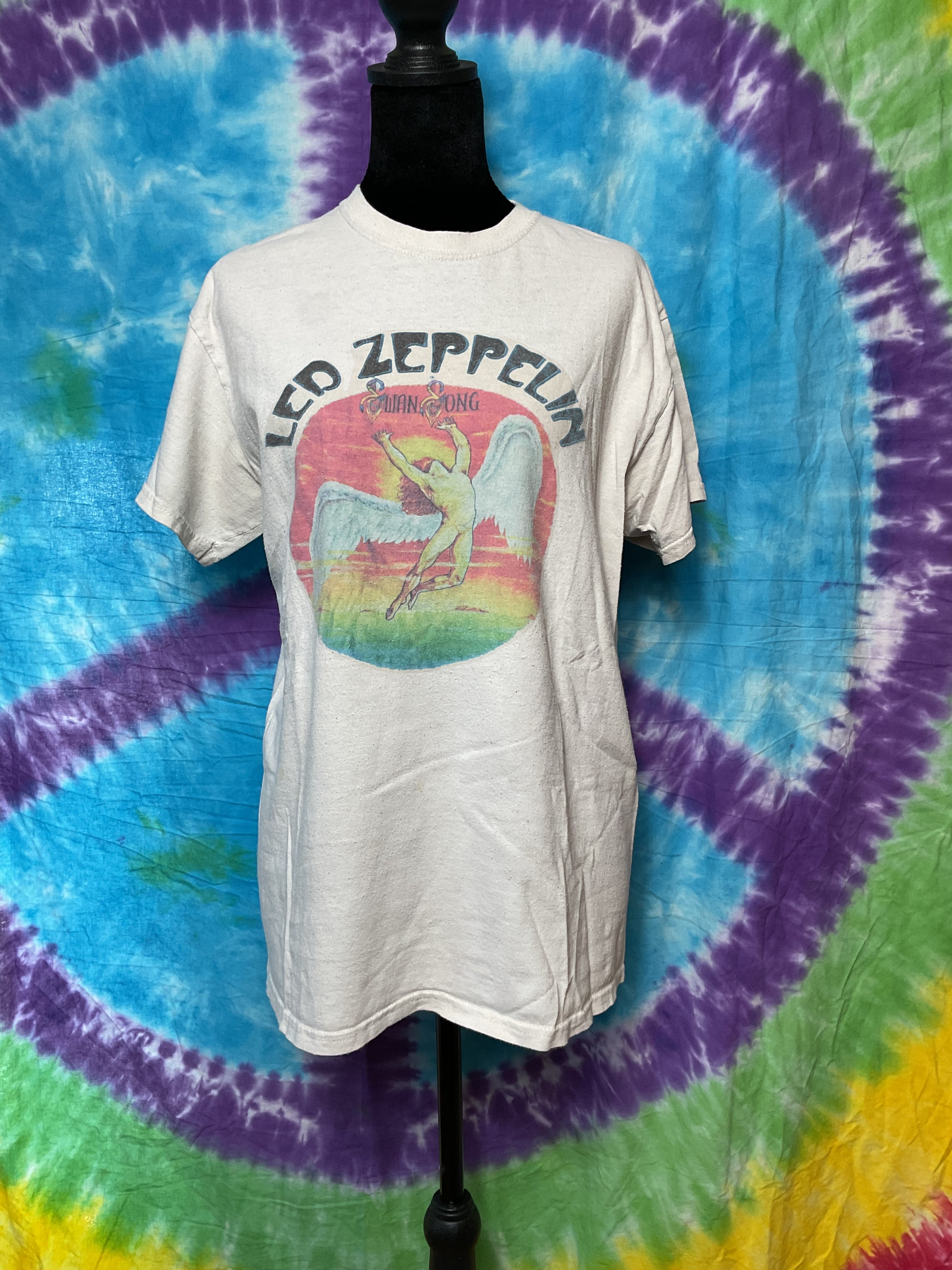 Led Zeppelin Swan Song Icarus Graphic Band Tee White Medium