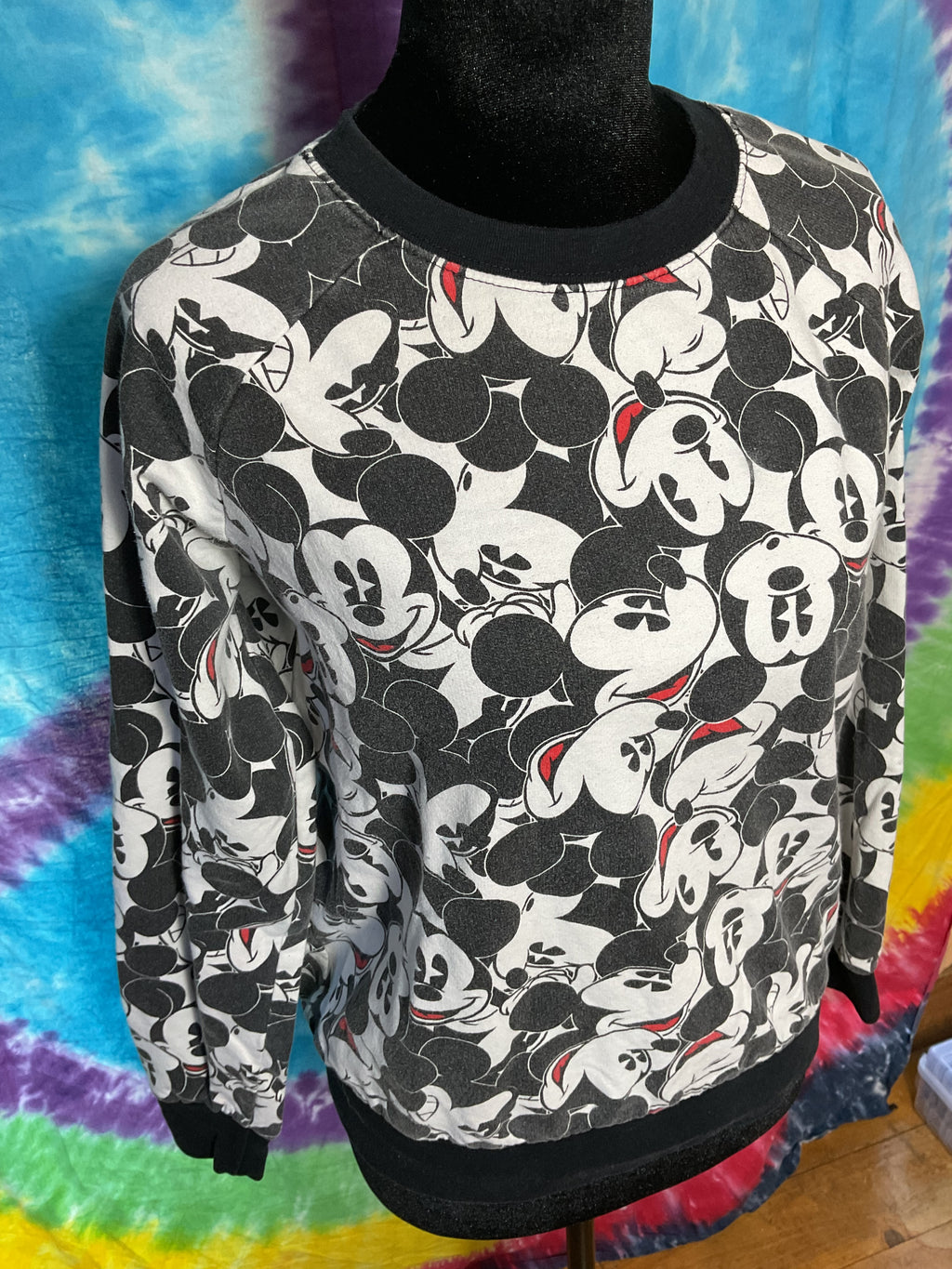 Disney Mickey Mouse All Over Print Crewneck Sweatshirt S (3/5)