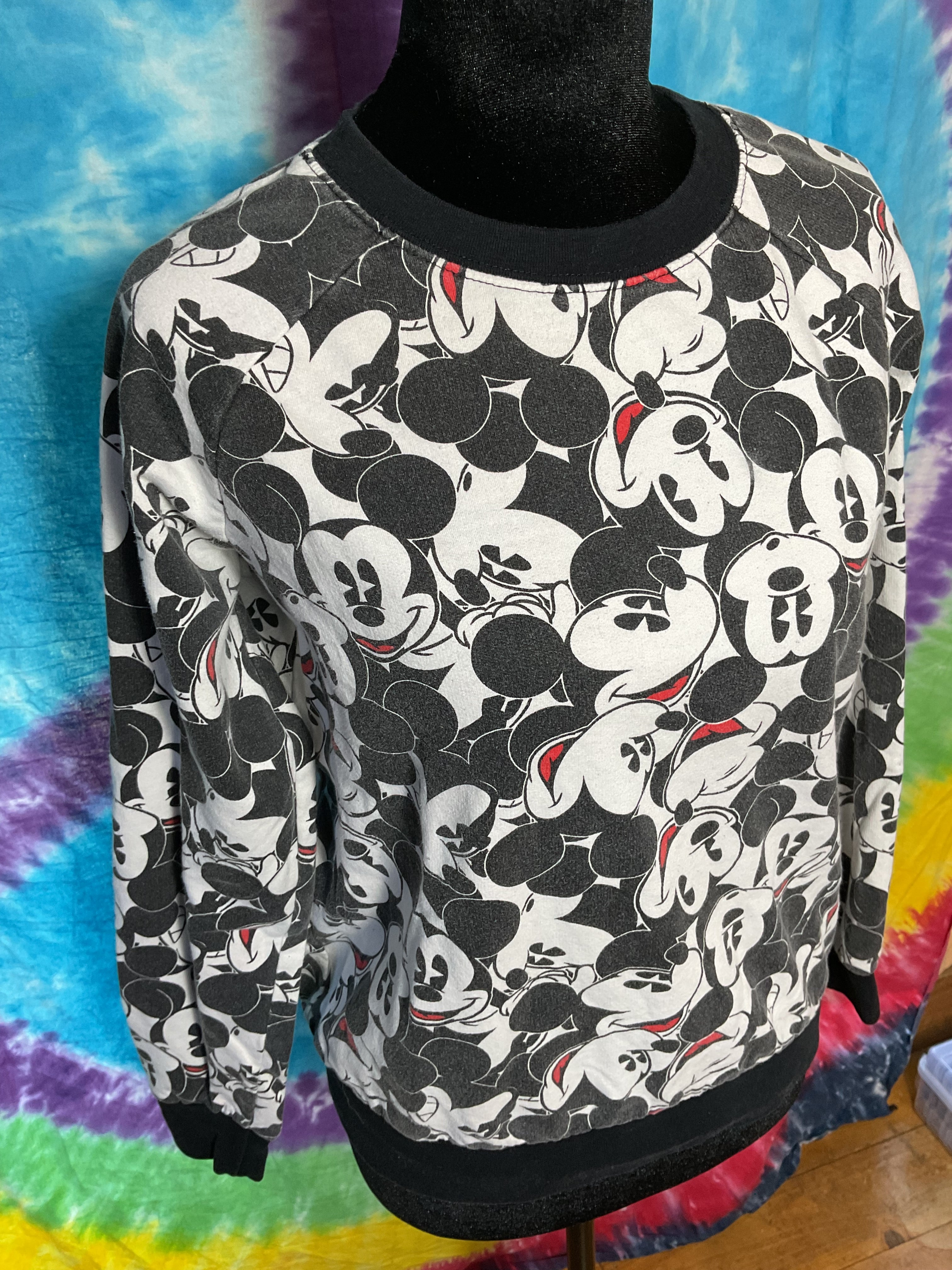 Disney Mickey Mouse All Over Print Crewneck Sweatshirt S (3/5)