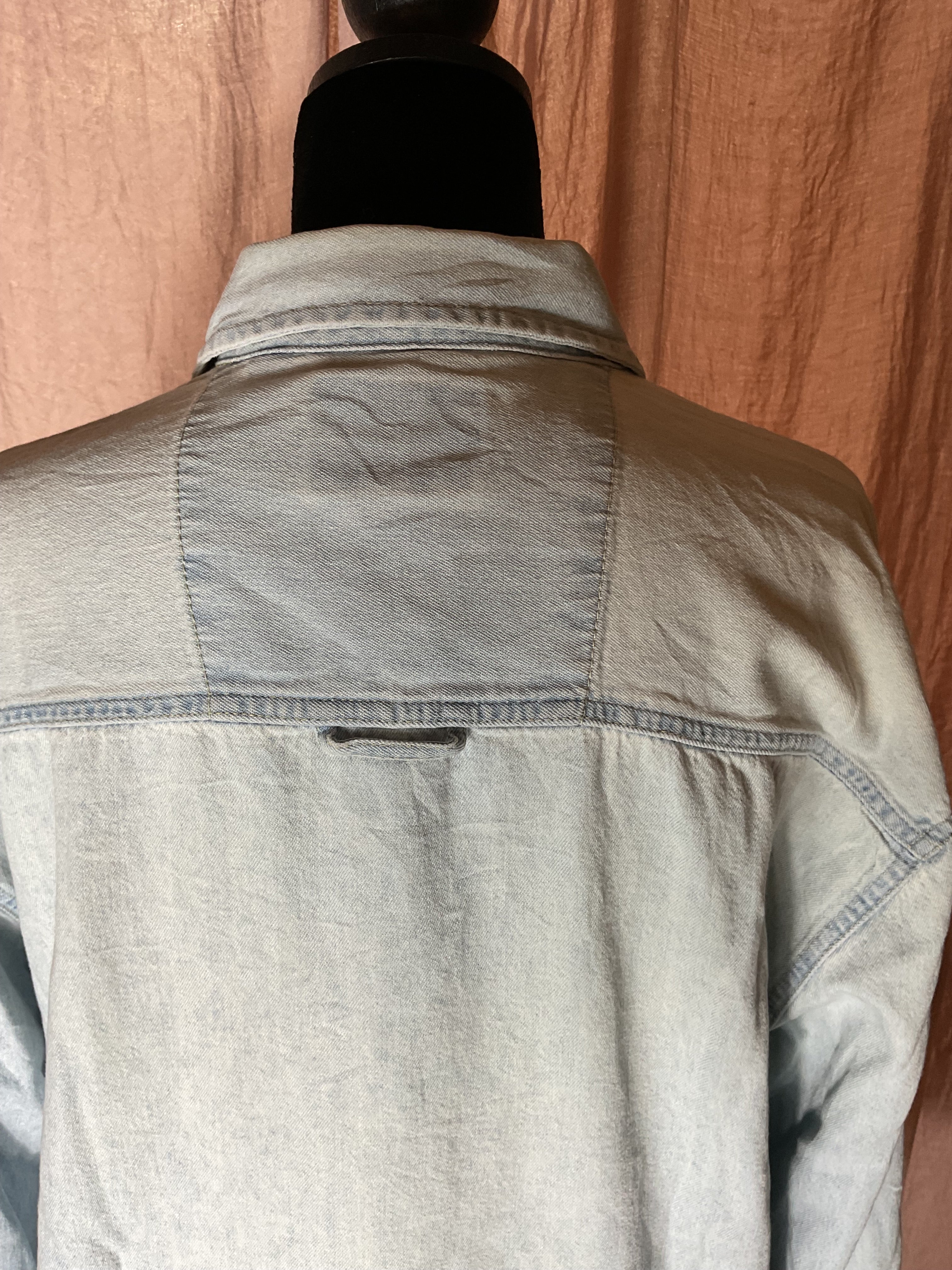 Wrangler Hero Light Wash Denim Button Down