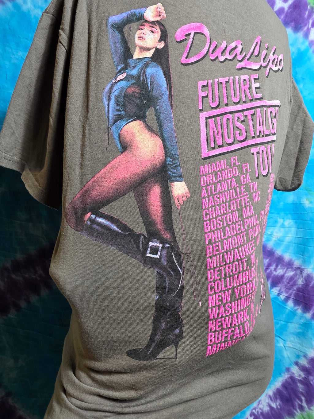 Dua Lipa Future Nostalgia Tour 2022 Concert T-Shirt Brown Medium