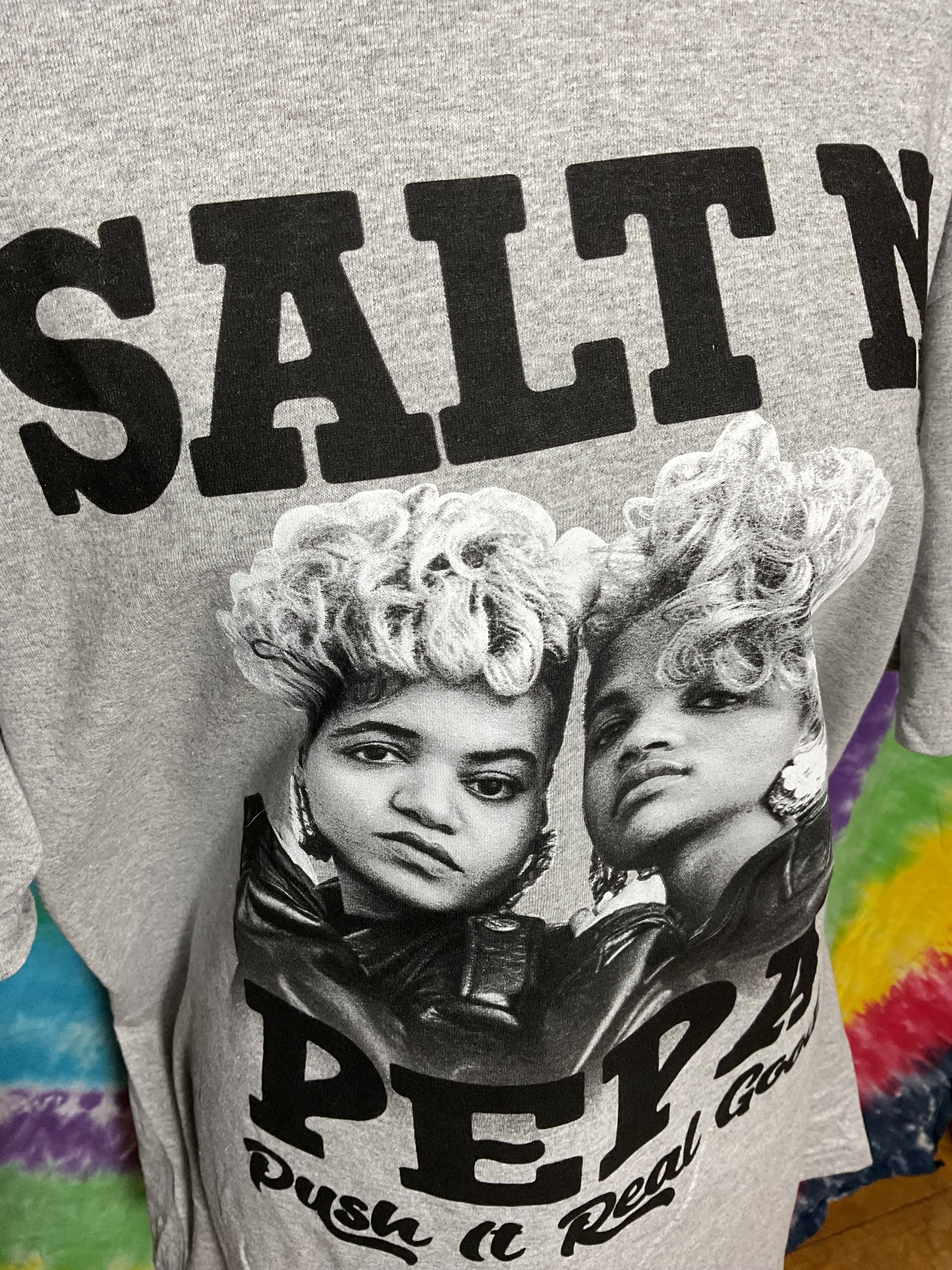 Salt N Pepa Push It Real Good Graphic T-Shirt XL Gray