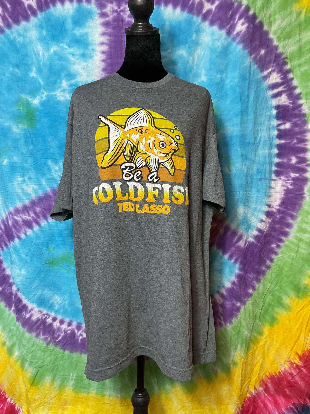 Ted Lasso Be A Goldfish Graphic Tee Shirt Gray XL