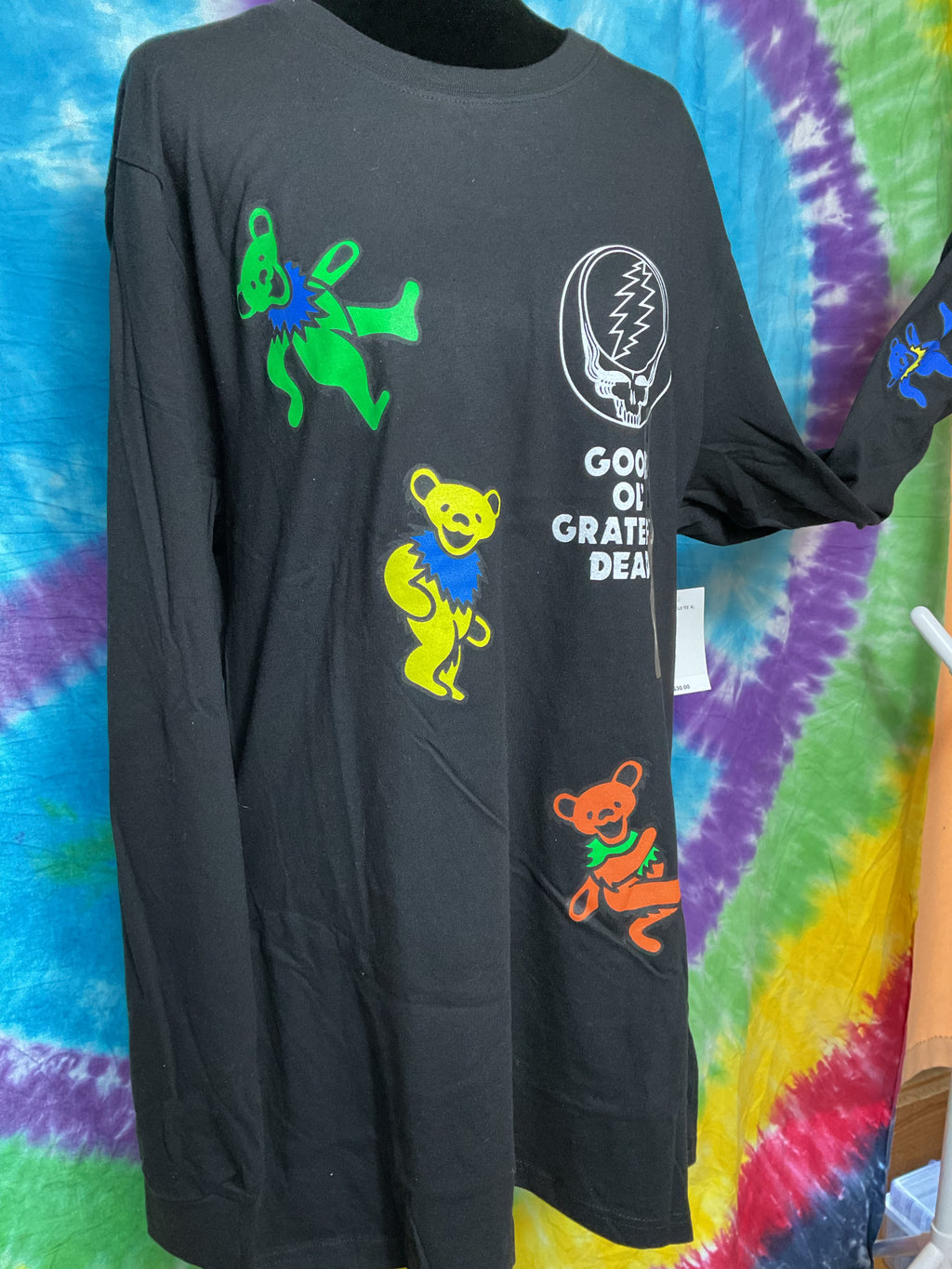Grateful Dead Dancing Bears Long Sleeve Graphic Tee Black XL
