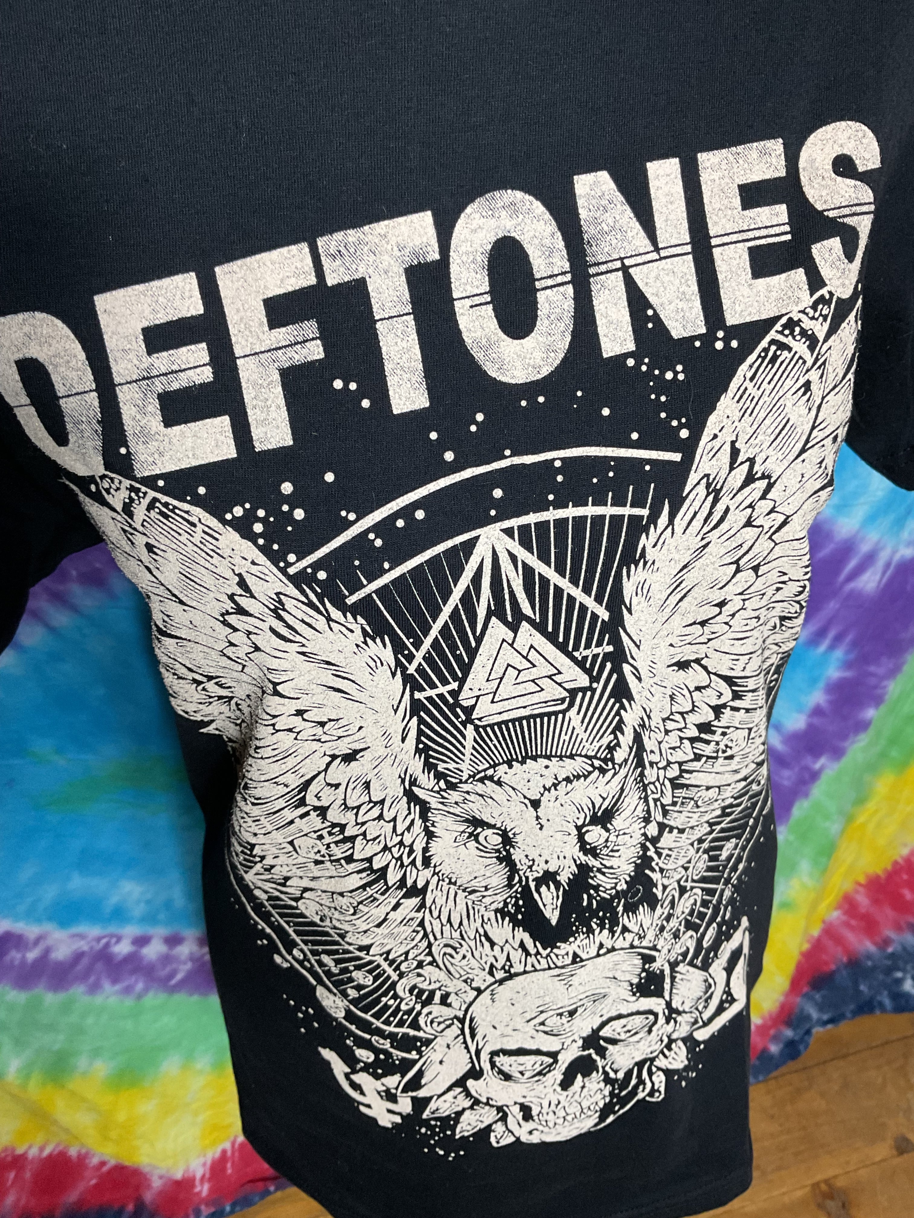 Deftones Owl Skull Valknut Alchemy Graphic T-Shirt Black Small