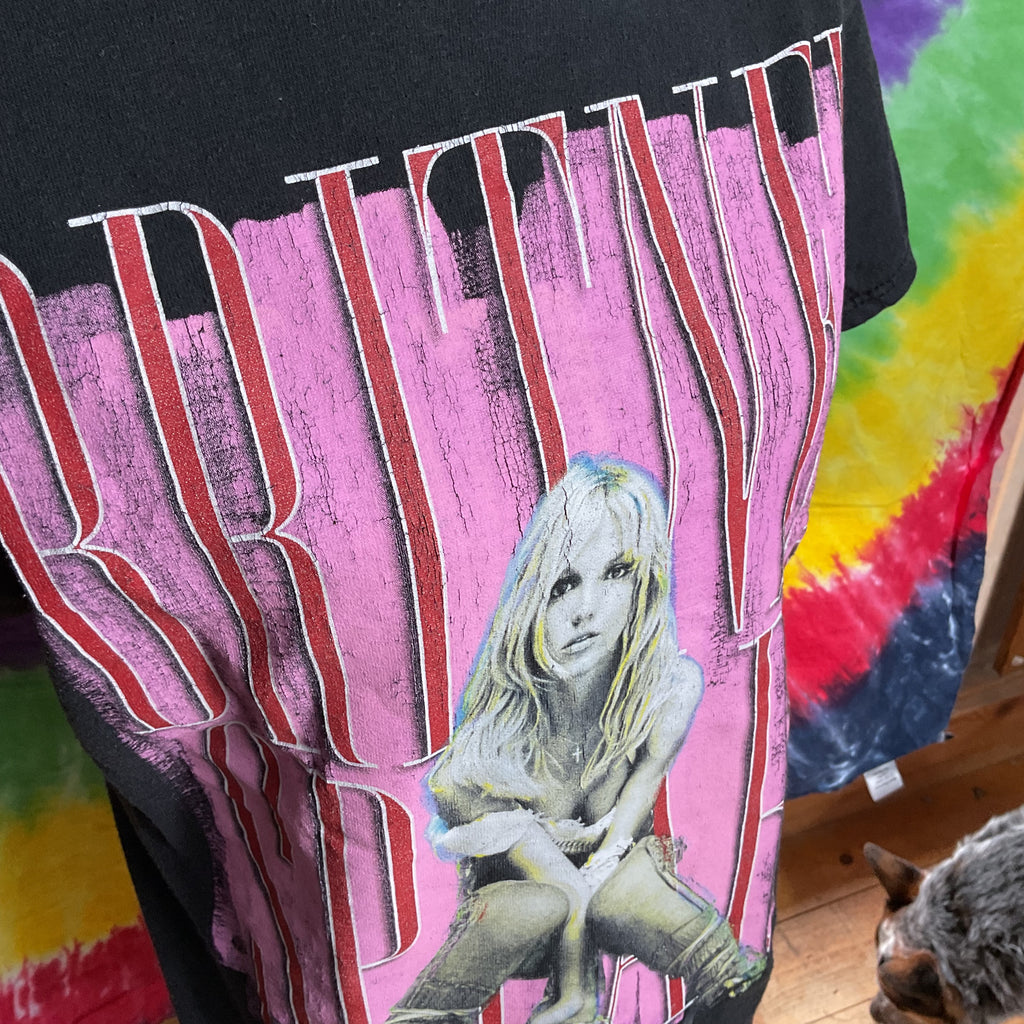 Britney Spears Graphic T-Shirt Black Pink Block Photo Logo Med
