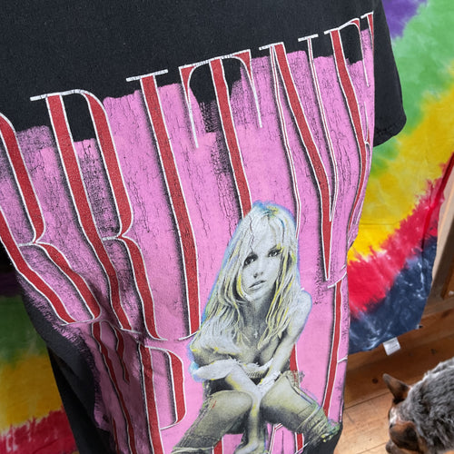 Britney Spears Graphic T-Shirt Black Pink Block Photo Logo Med