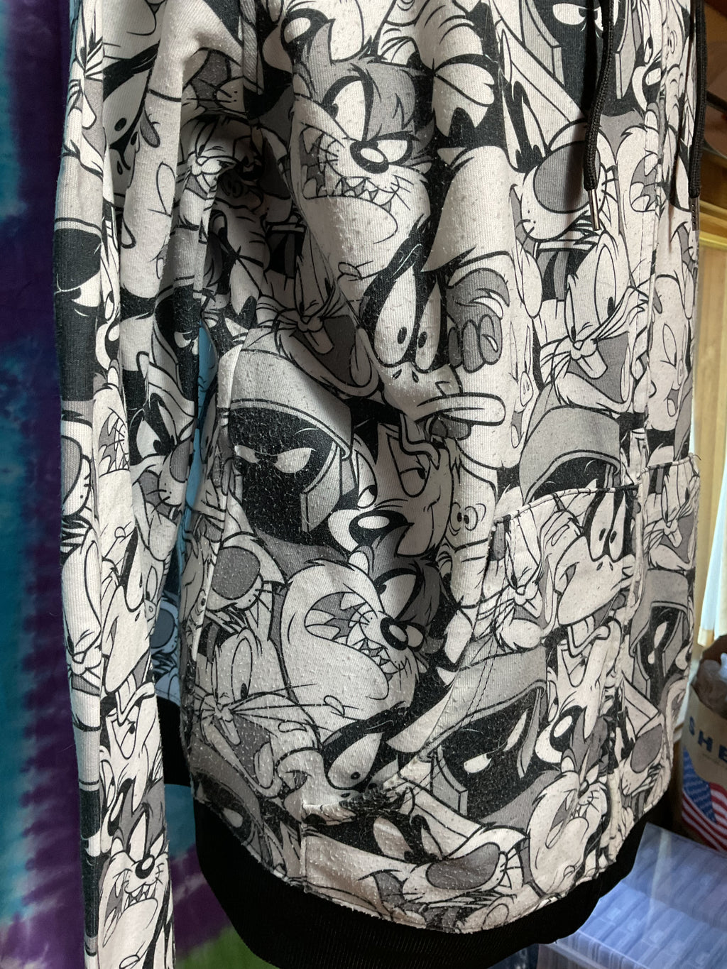 Looney Tunes AOP Character Zip Hoodie Marvin Taz Bugs L
