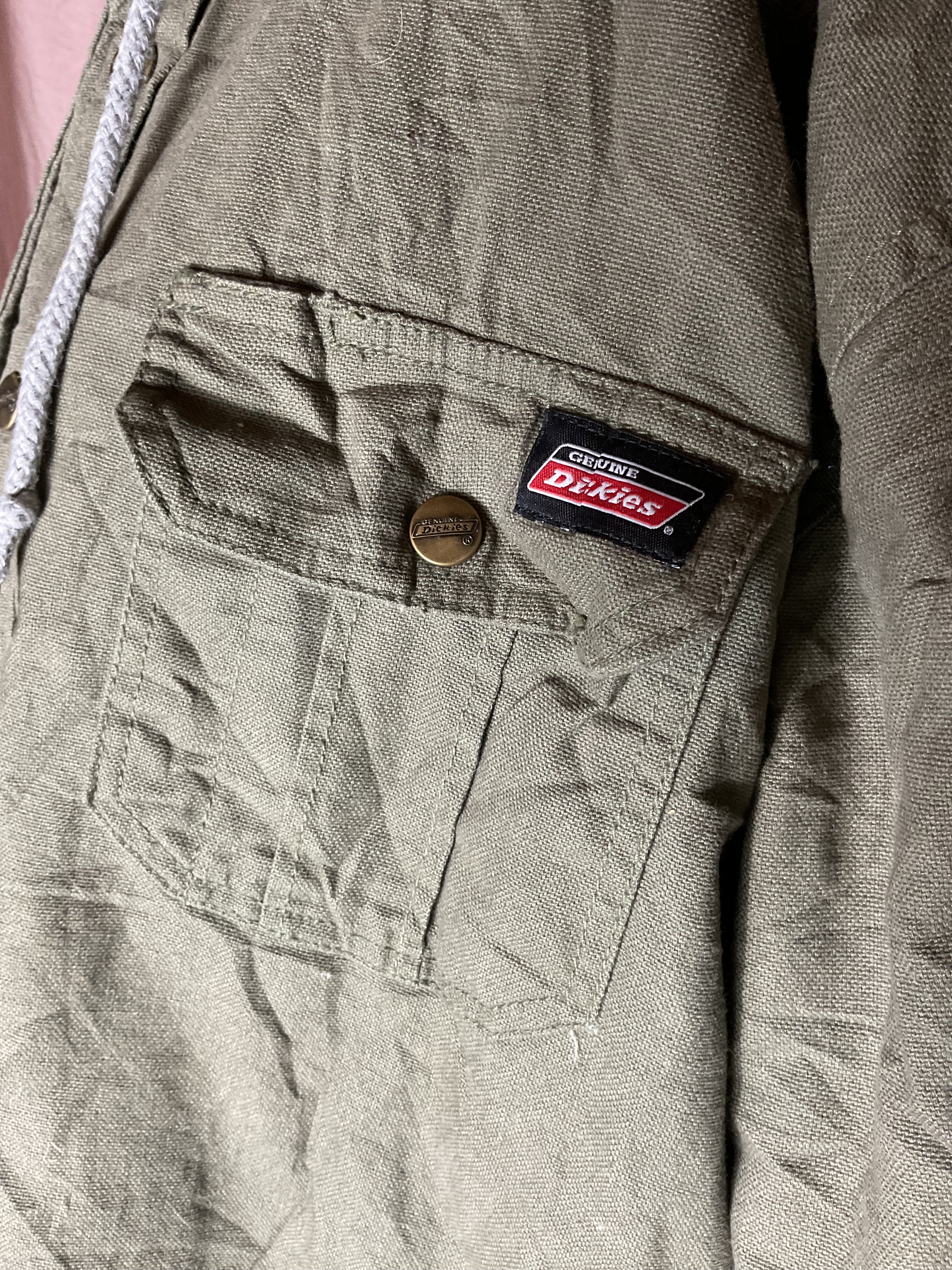 Dickies Men’s XL Hooded Canvas Shirt Jacket Olive