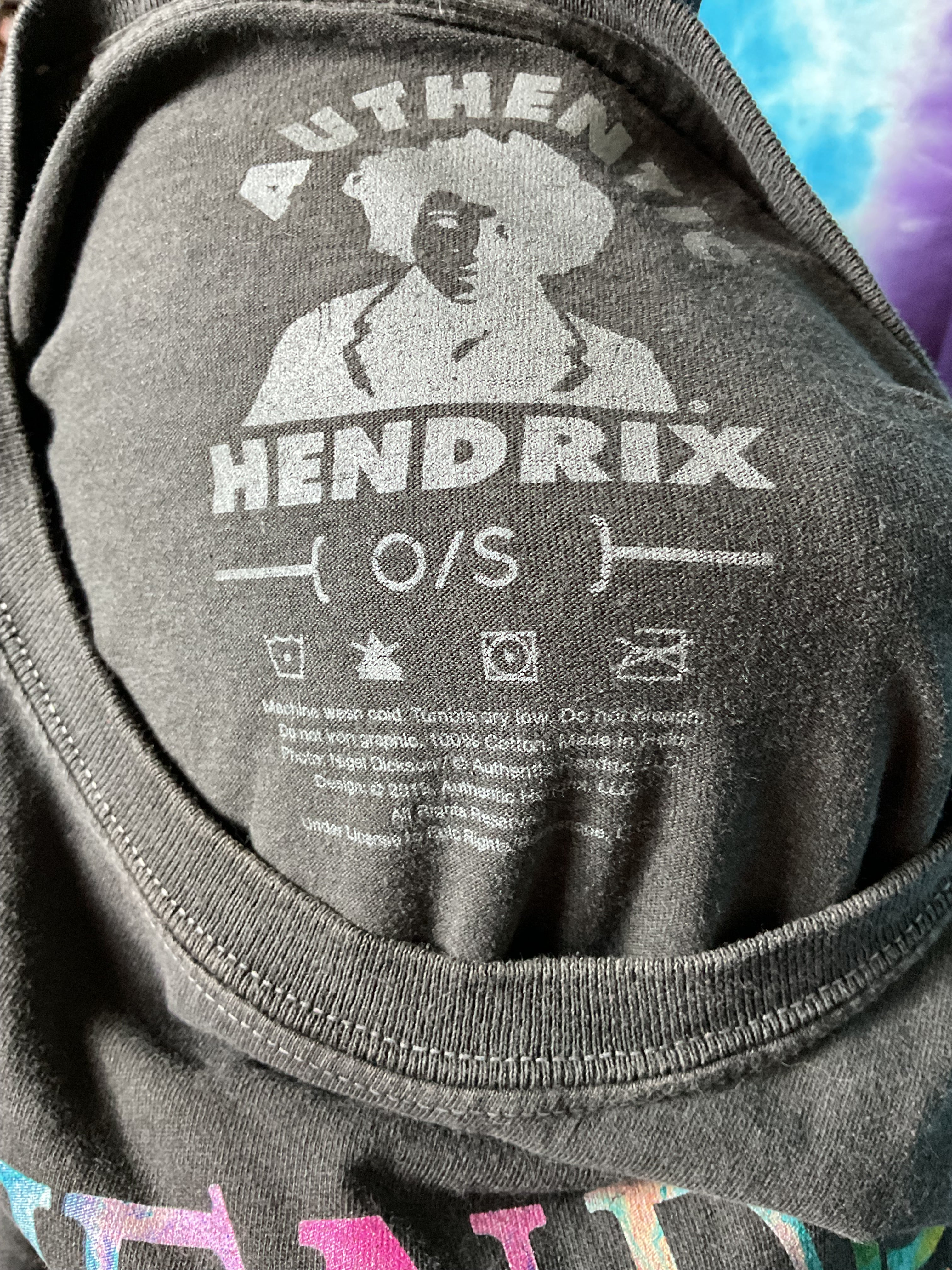Authentic Jimi Hendrix Nigel Dickson Rainbow Graphic T-Shirt O/S