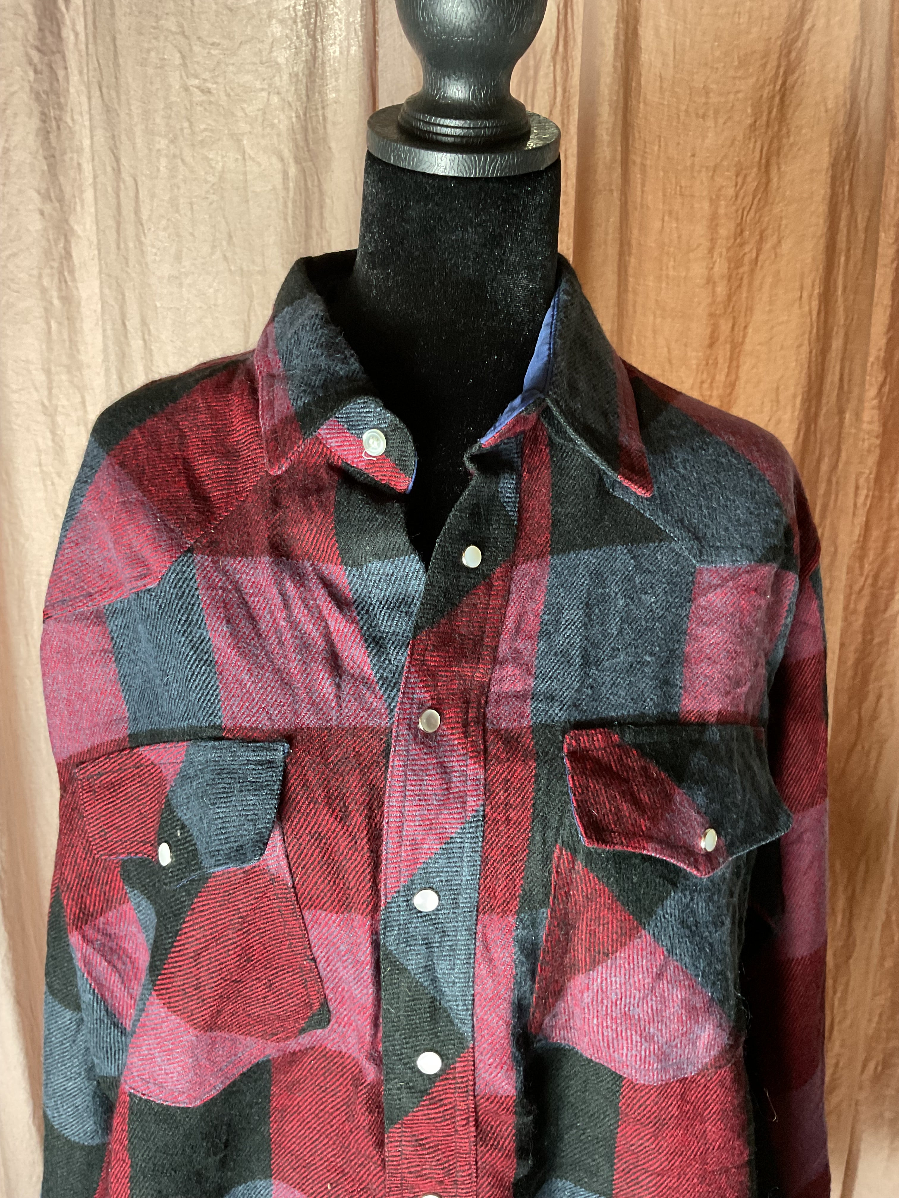Williams Bay Western Buffalo Plaid Shirt Jacket Pearl Snap