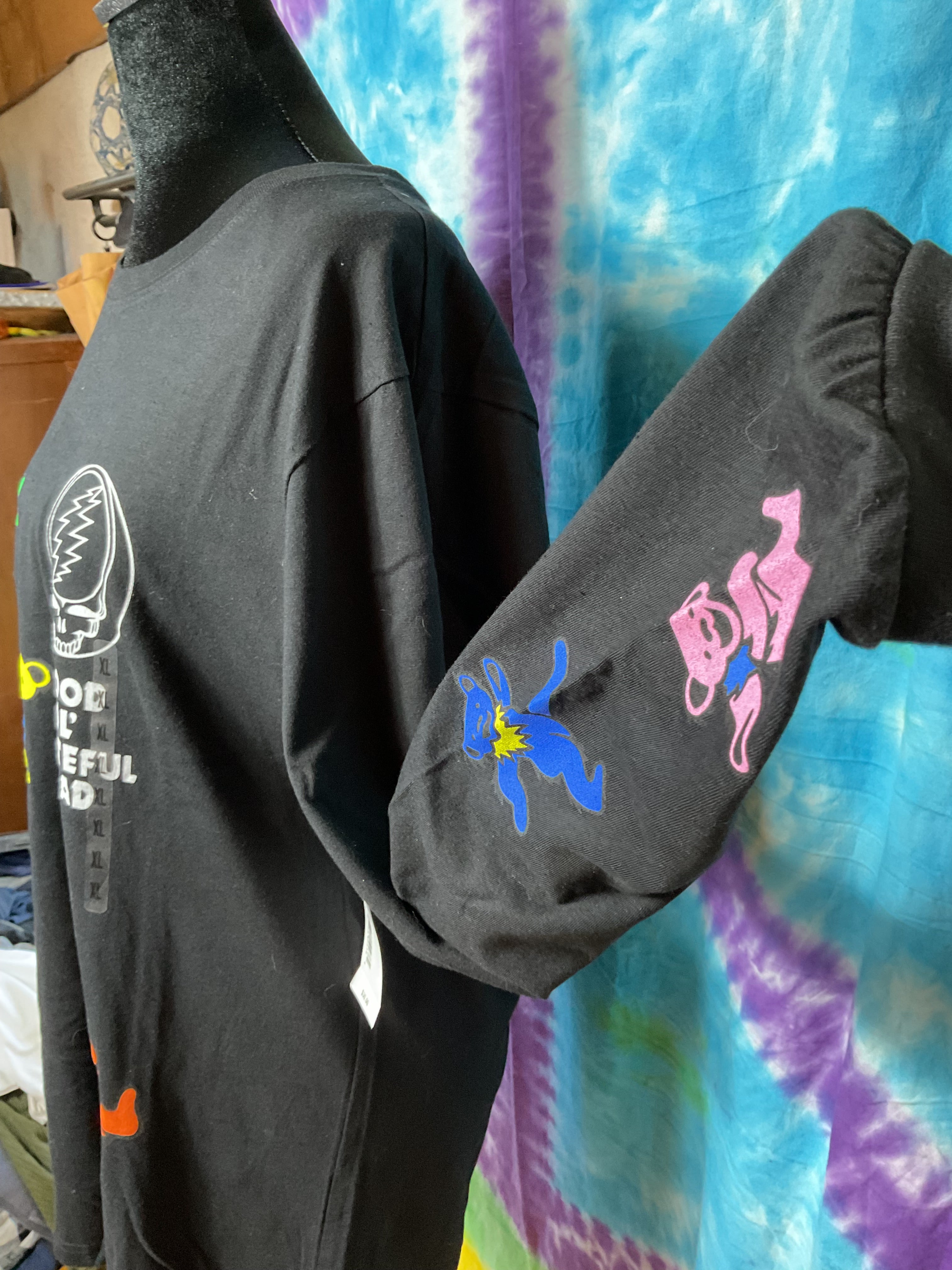 Grateful Dead Dancing Bears Long Sleeve Graphic Tee Black XL