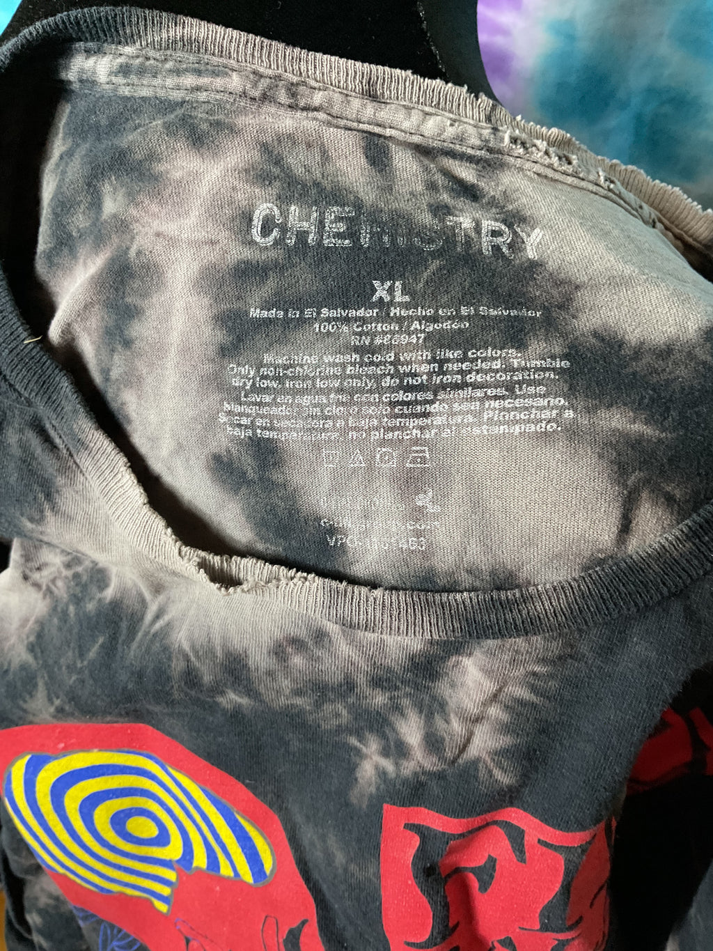 Chemistry Find Balance Tie Dye Skull T-Shirt Good Vibes XL