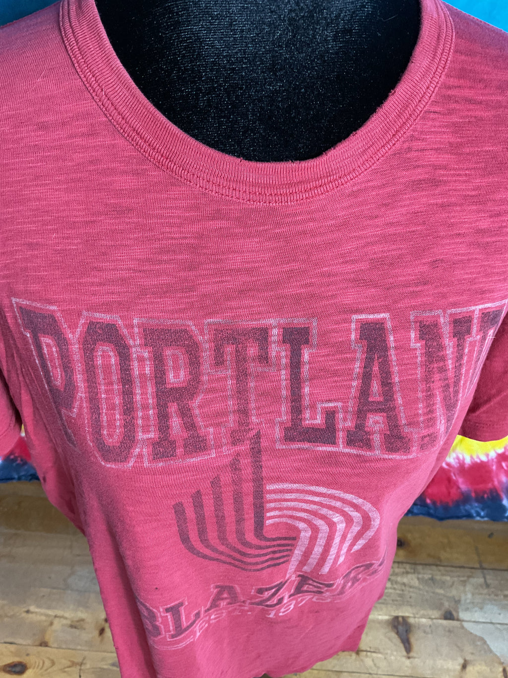 Vtg Portland Trail Blazers Thrashed Paper Thin T-Shirt Large