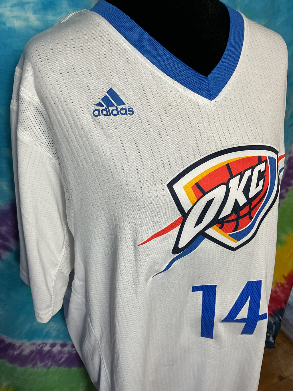 Adidas OKC Thunder D.J. Augustin Jersey XL White