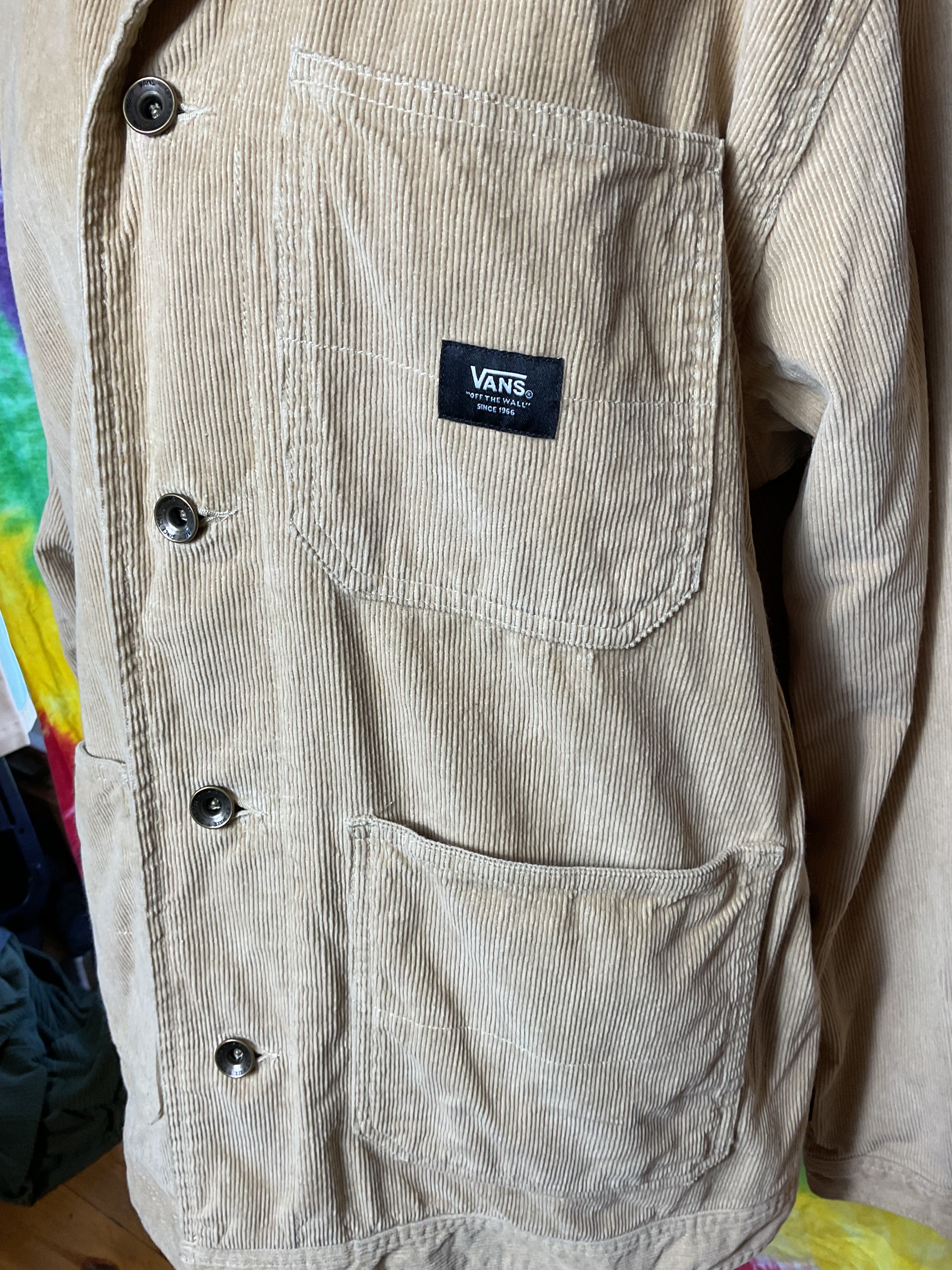Vans Drill Chore Coat Tan Beige Corduroy Jacket Mens Large