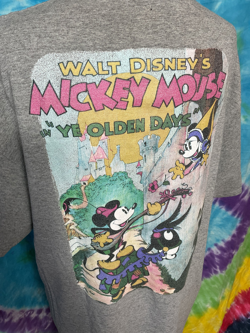 VTG Disney Mickey Mouse Ye Olden Days Graphic Tee L