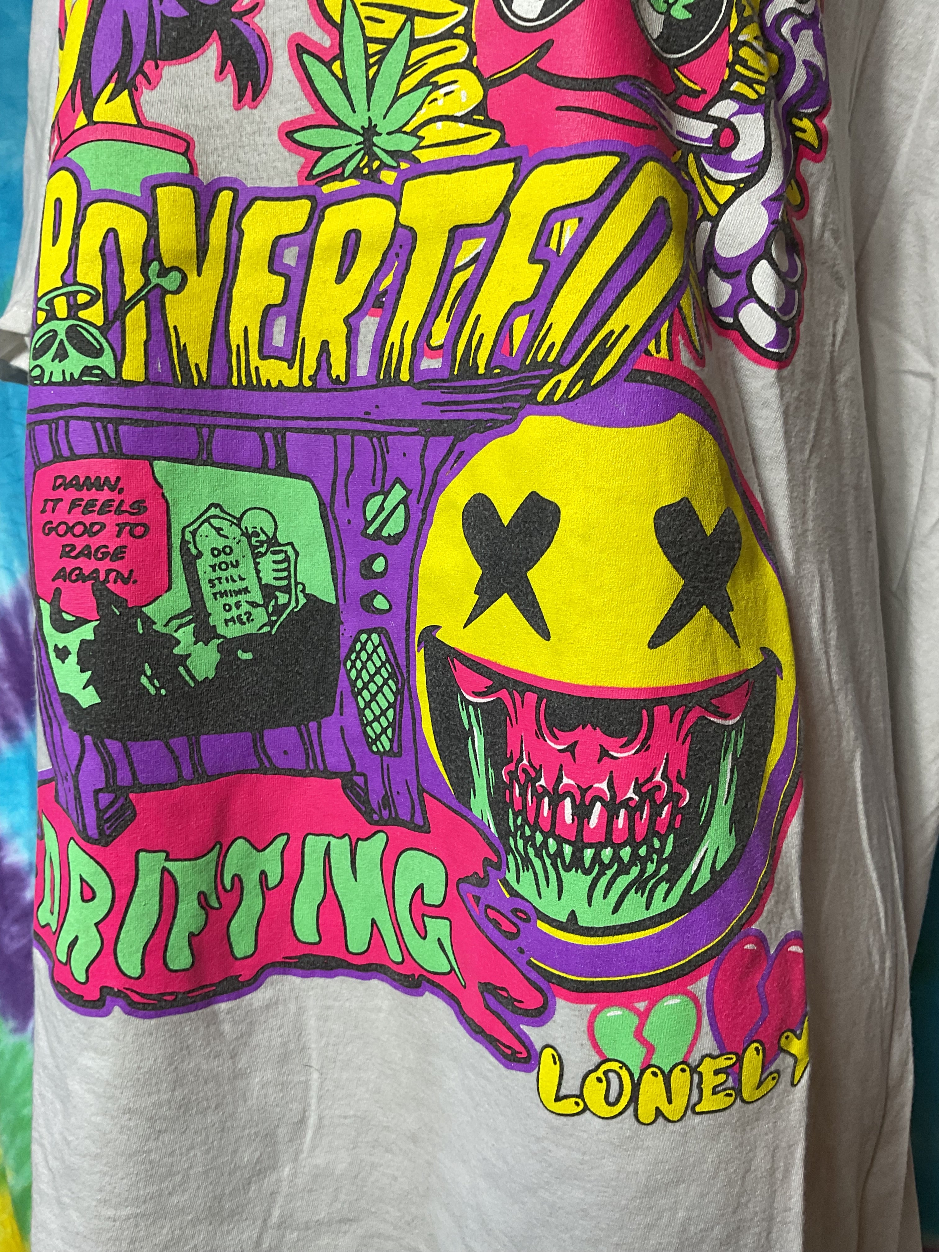 Sugarhill LA Introverted Drifting Lonely Skull Graphic Tee XL