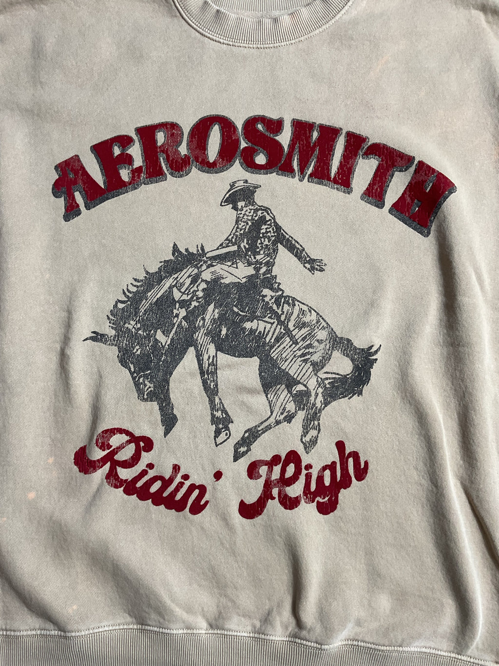 Aerosmith Ridin' High Cowboy Sweatshirt Flocked Velvet