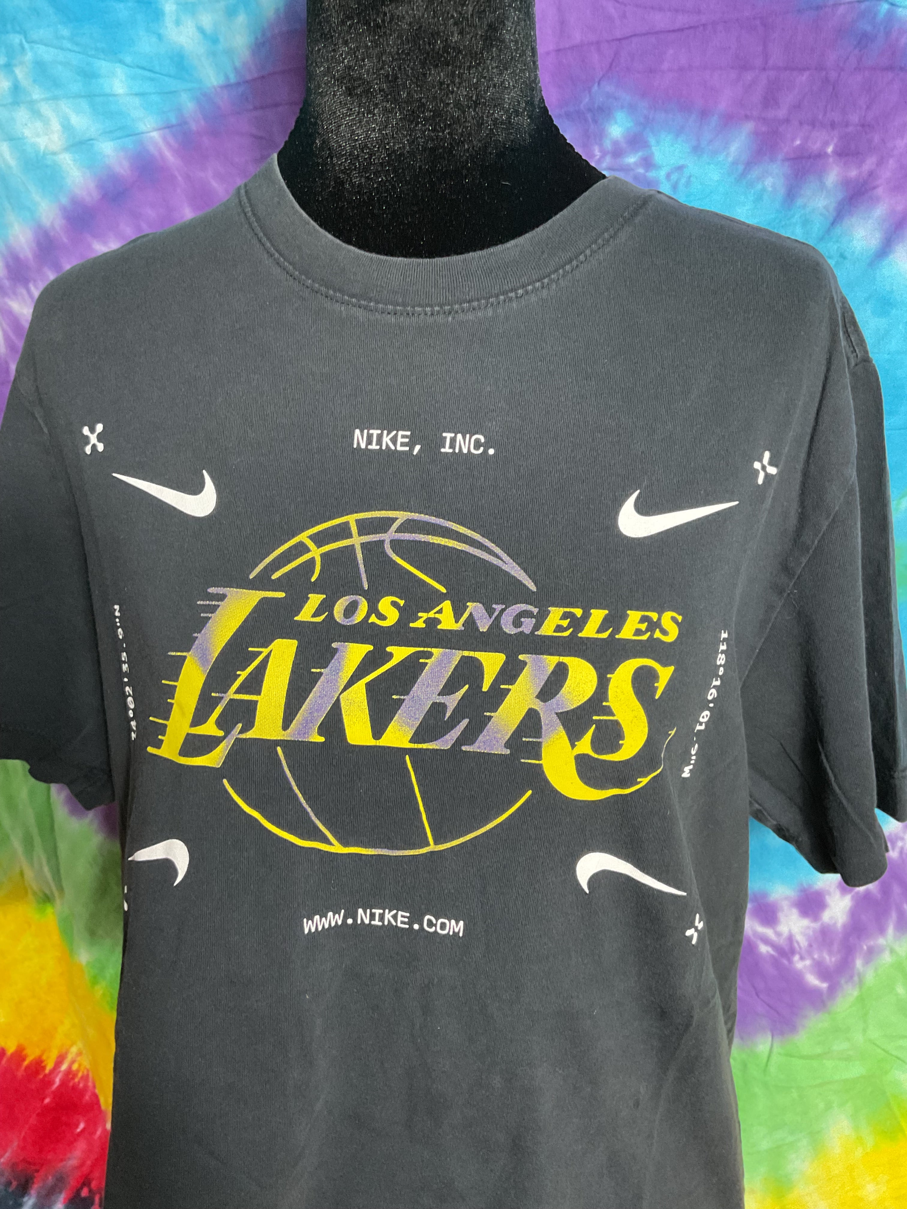 Nike Los Angeles Lakers Coordinate T-Shirt Black Graphic Tee M