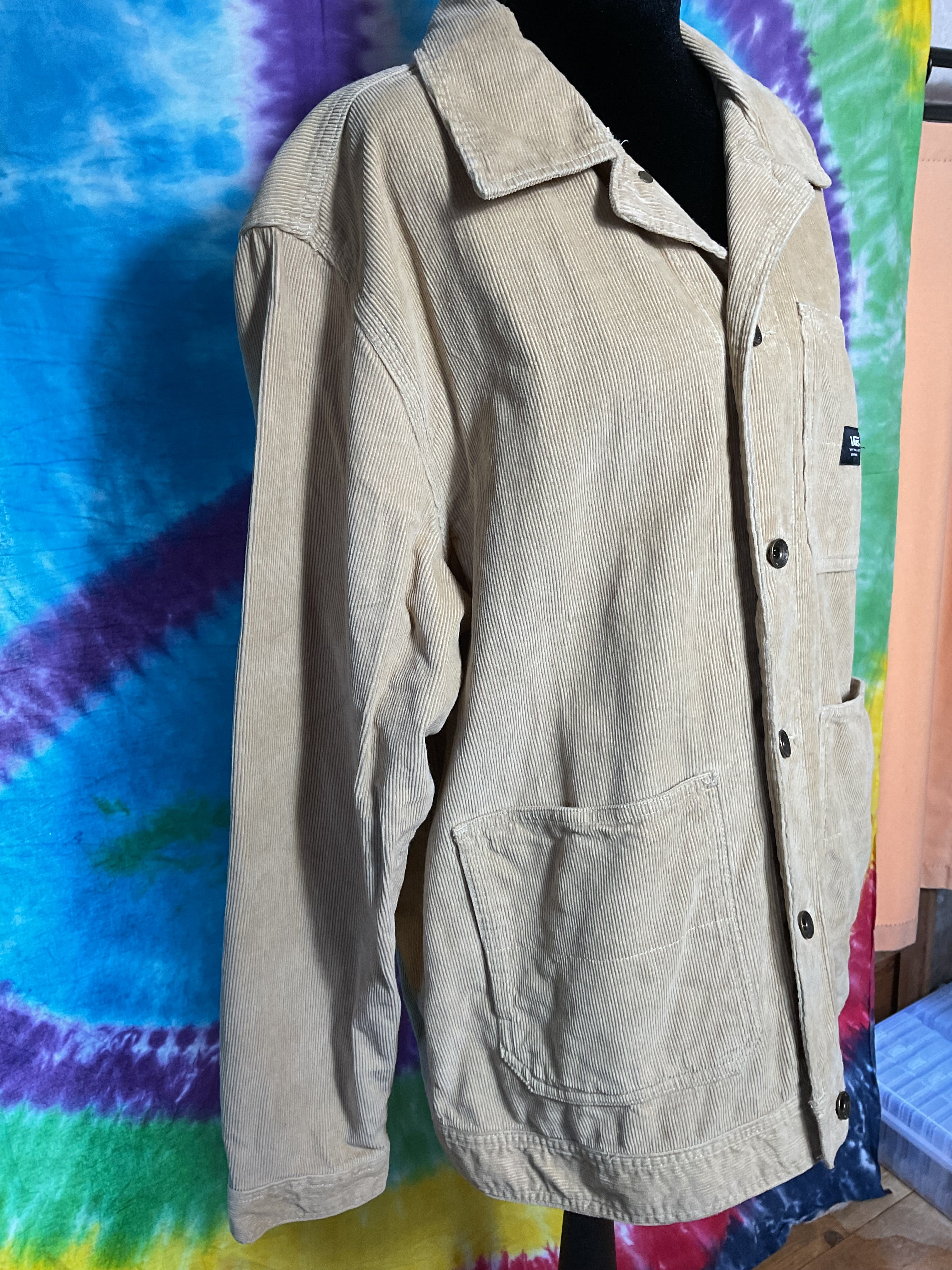 Vans Drill Chore Coat Tan Beige Corduroy Jacket Mens Large