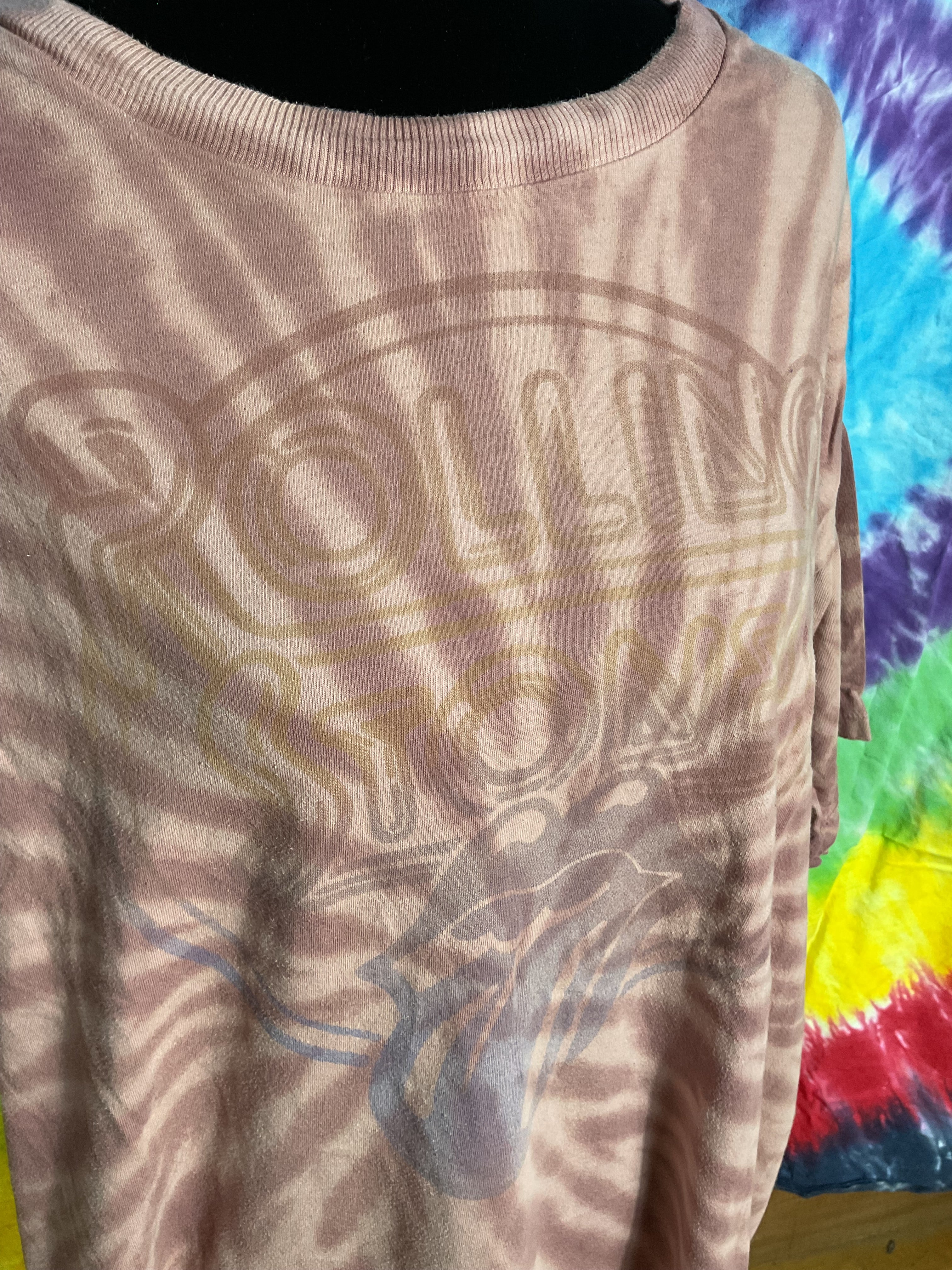 Rolling Stones Tailgate Mauve Tie Dye Graphic Band Tee L