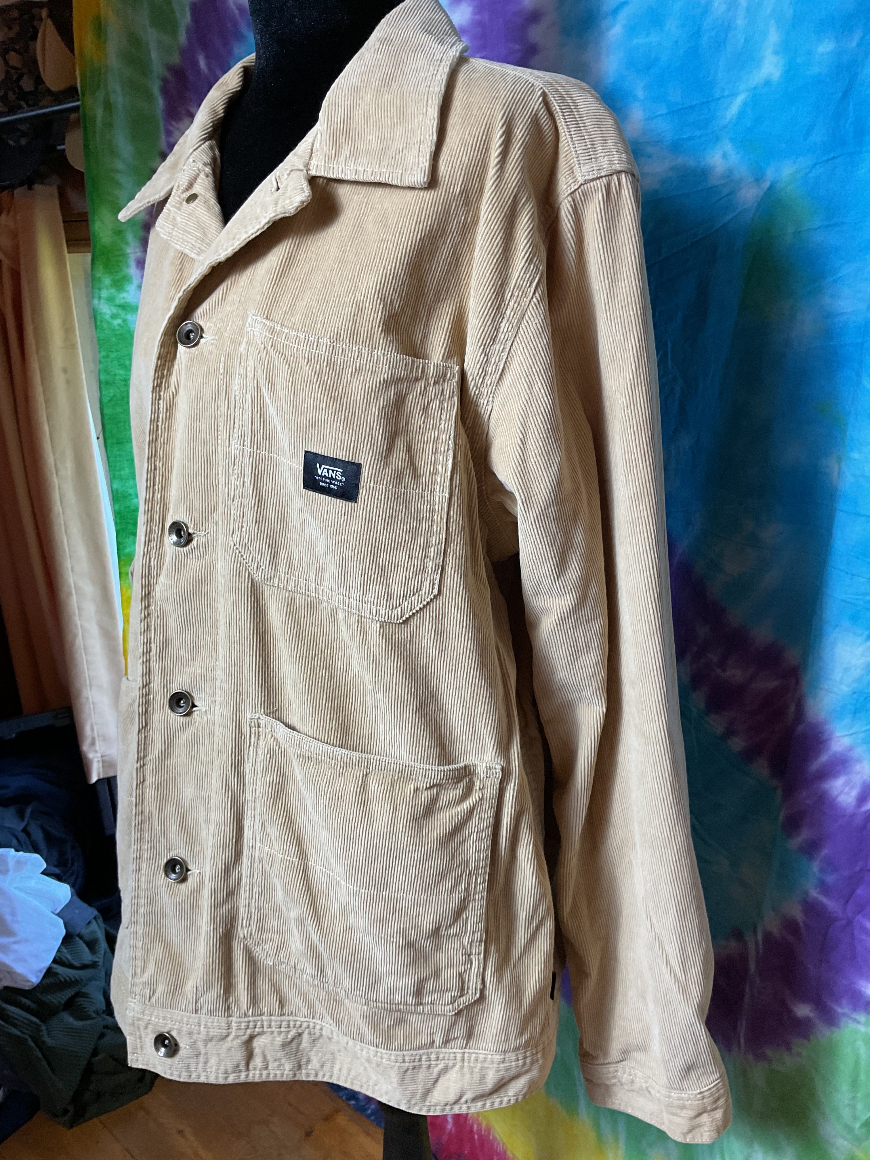 Vans Drill Chore Coat Tan Beige Corduroy Jacket Mens Large