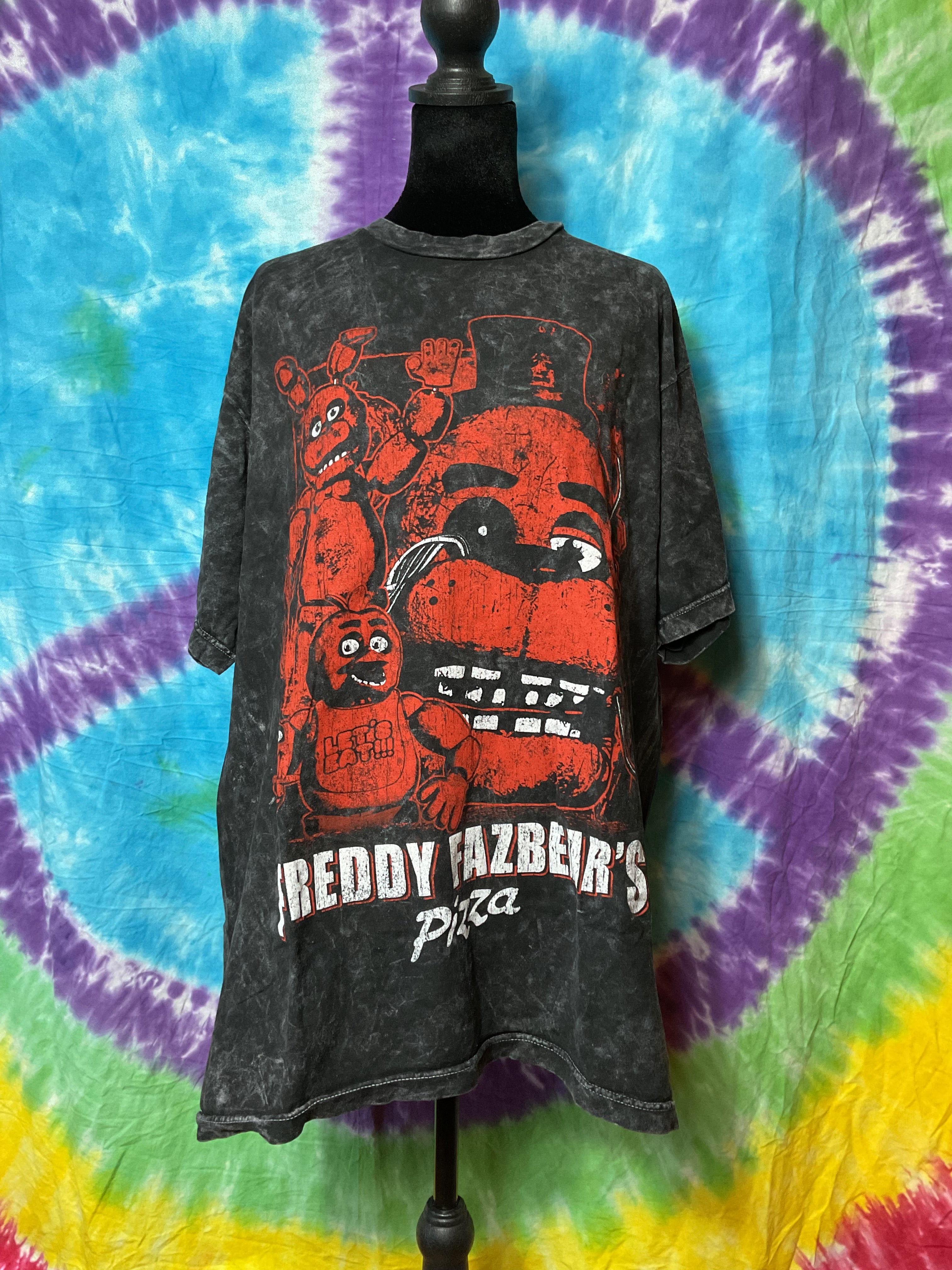 Five Nights at Freddy's Pizza Acid Wash Tee Size L
