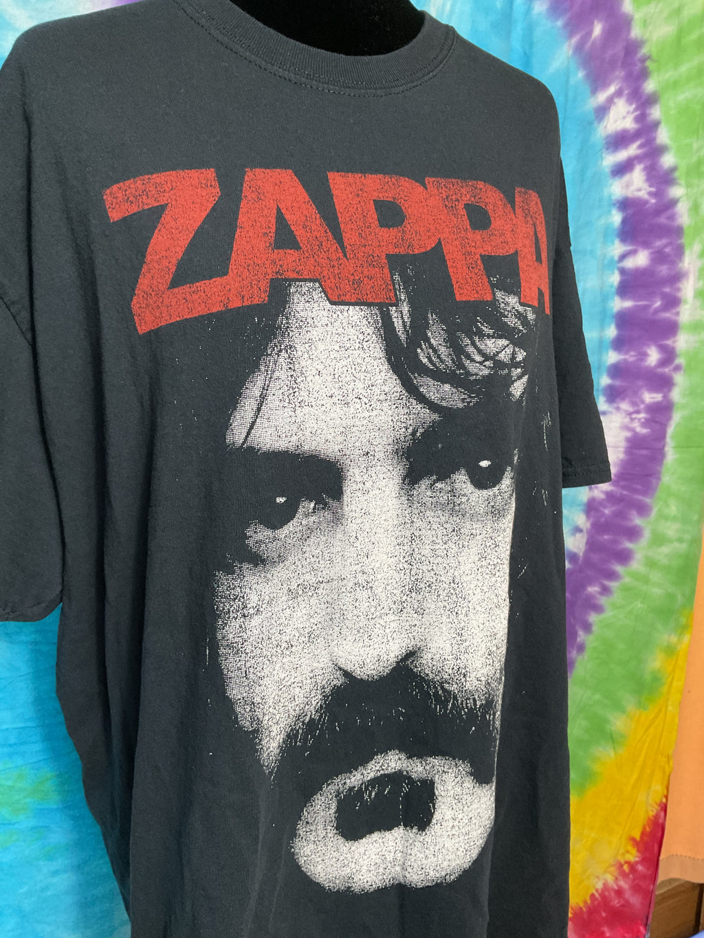 Frank Zappa Iconic Portrait Graphic T-Shirt Black Mens XL