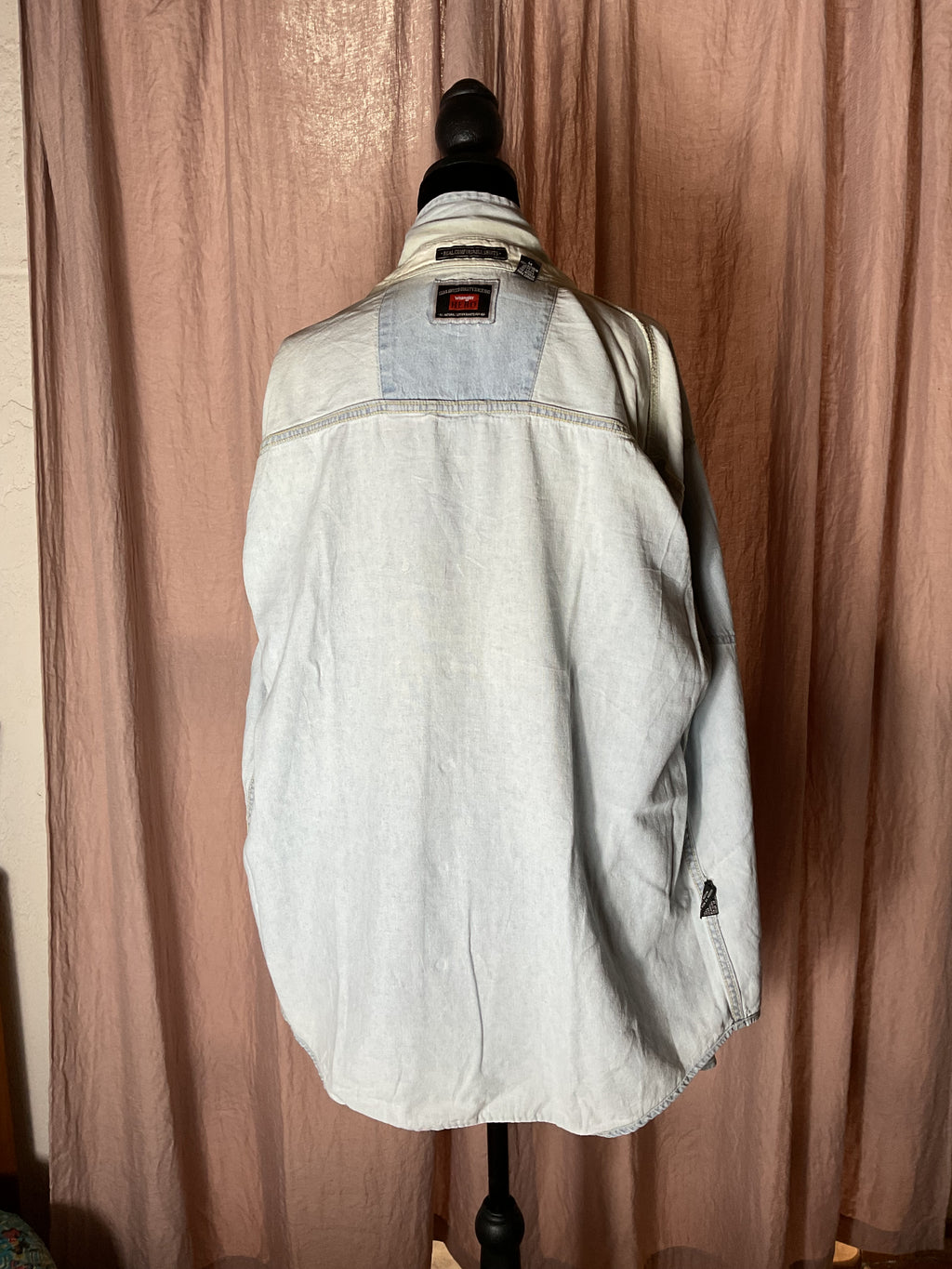 Wrangler Hero Light Wash Denim Button Down